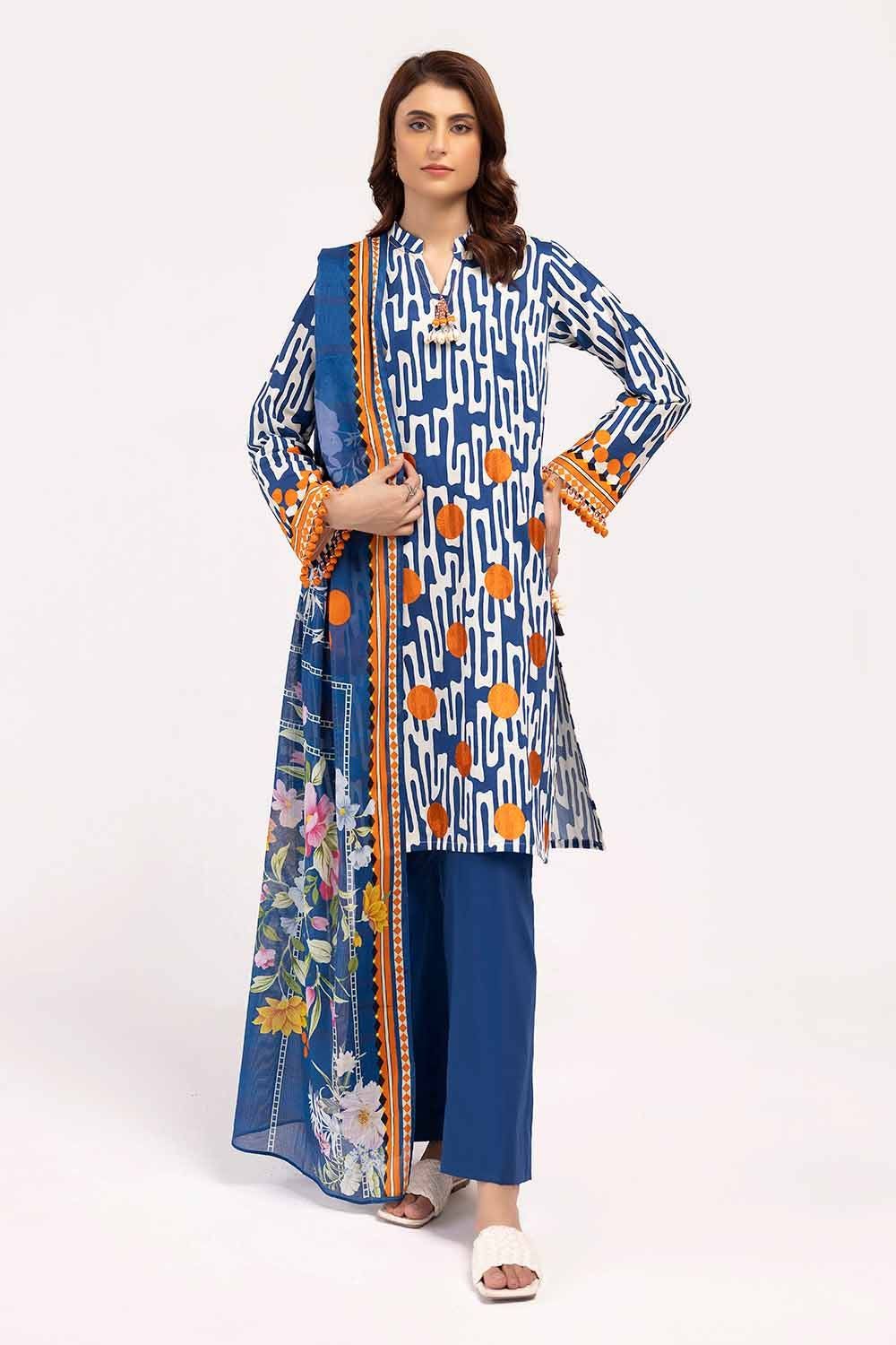 Premium Blue Corduroy Unstitched Suit Fabric by Gul Ahmed - Perfect for Custom Tailoring, Formal Wear & Winter Fashion