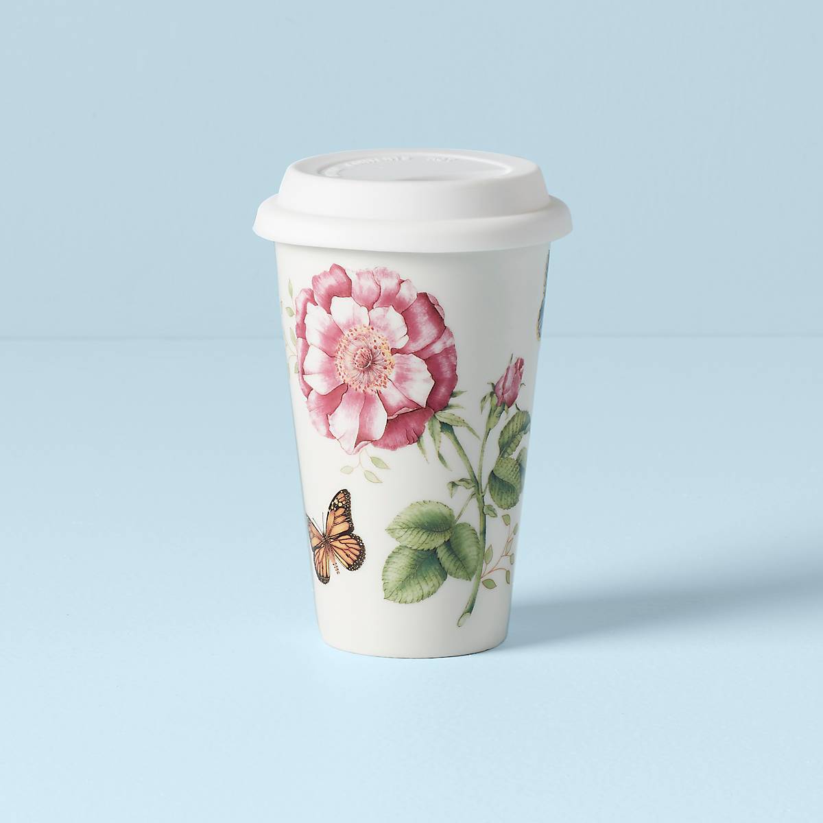 Butterfly Meadow Insulated Travel Mug - Leak-Proof Stainless Steel Coffee Thermos for Hot & Cold Drinks - Perfect for Commuting, Camping, and Office Use