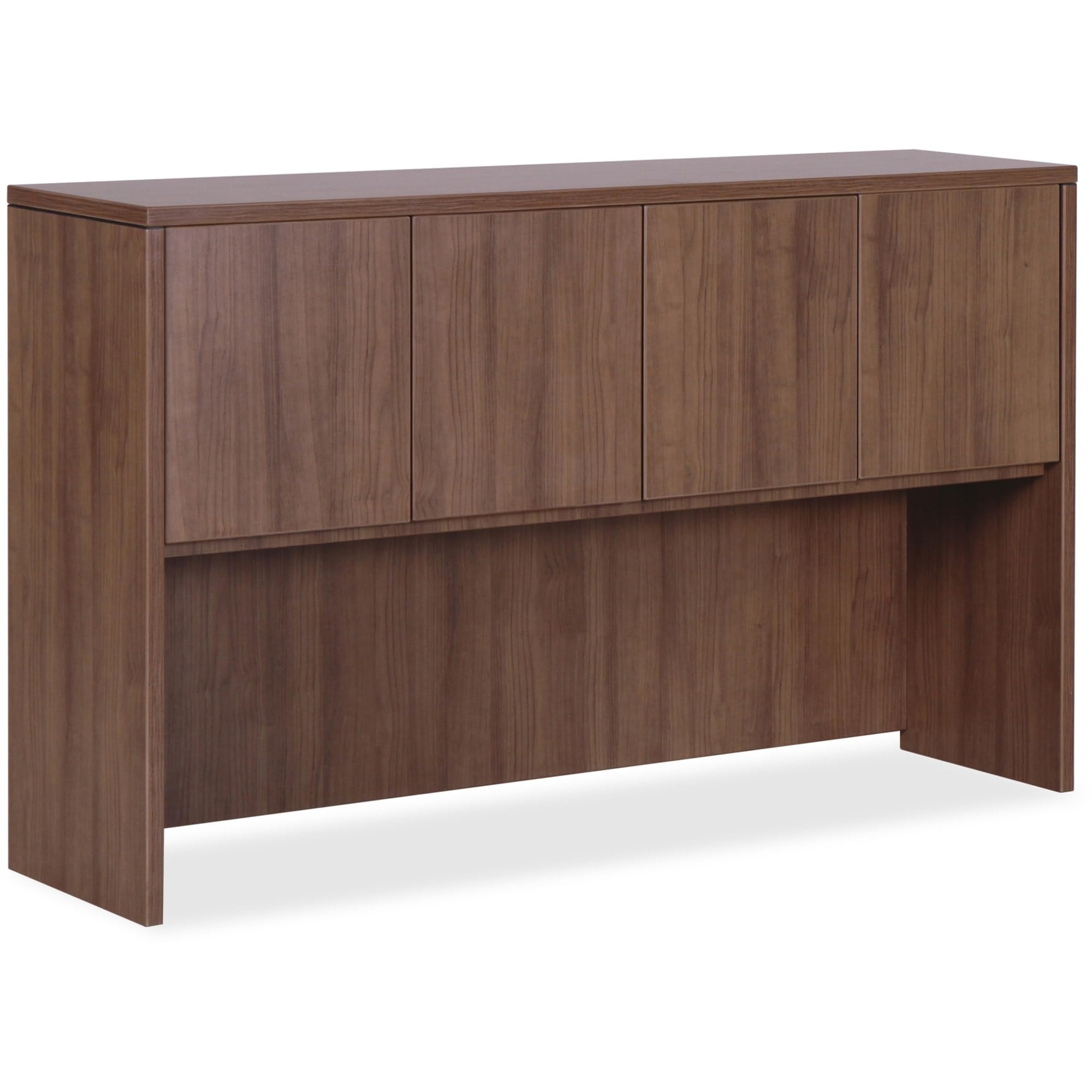 Lorell Essentials Series Walnut 4-Door Hutch - Stylish Home & Office Storage Cabinet for Files, Books & Supplies - Perfect for Living Room, Bedroom or Workspace Organization