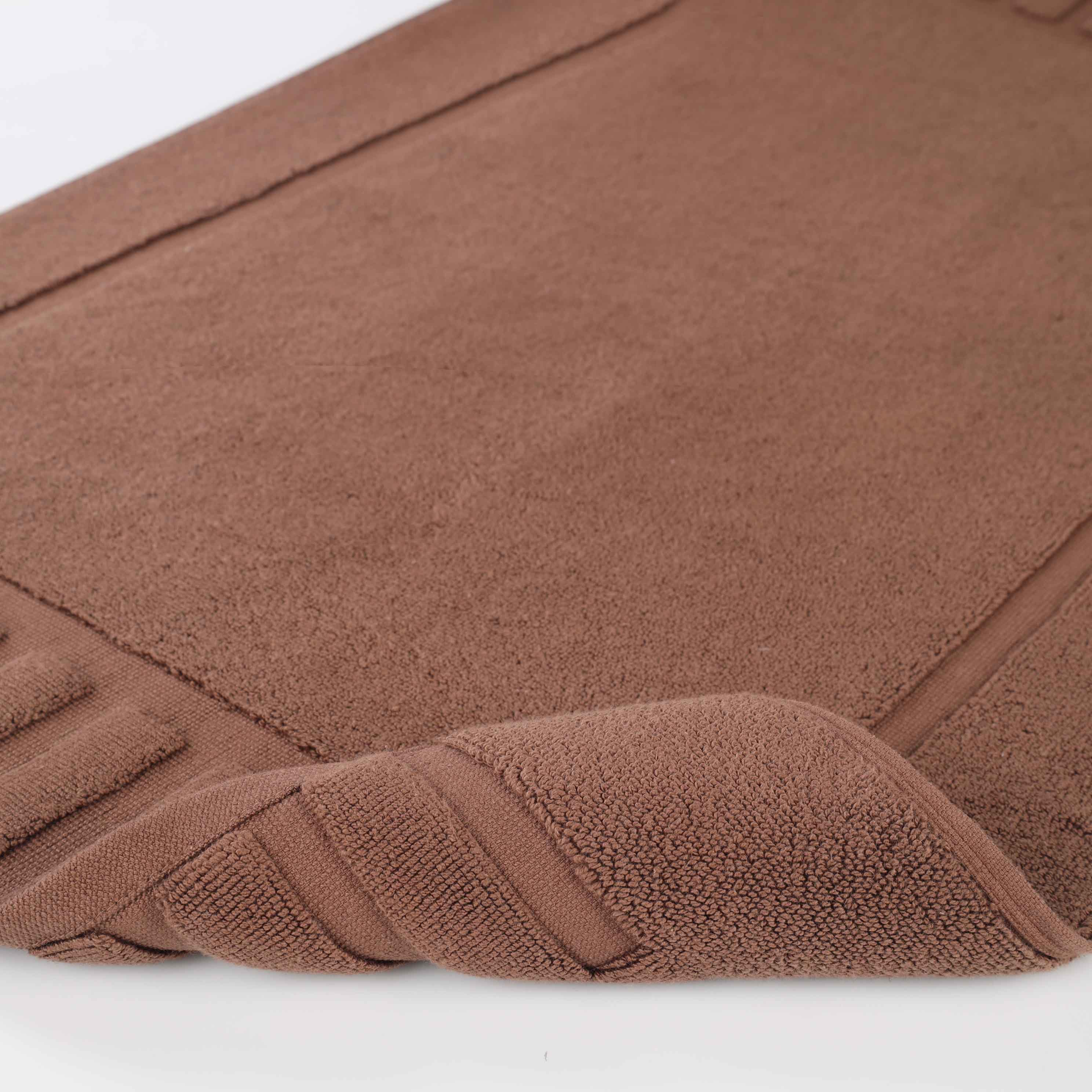 Premium Cotton Modern Geometric Border Bath Mat Set of 2 - Ultra Absorbent, Non-Slip, Quick Dry Bathroom Rug for Bath, Shower & Vanity Area
