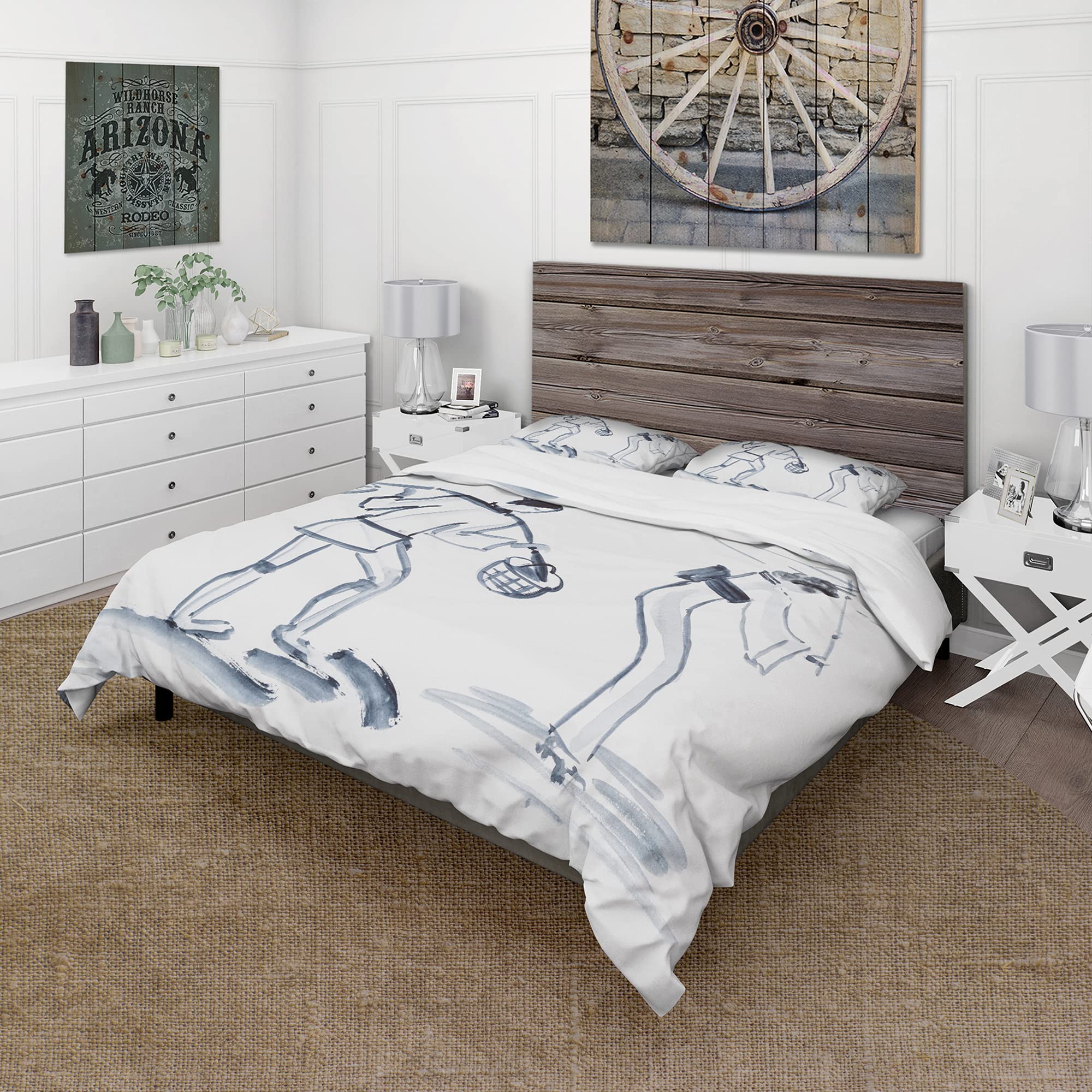 DesignQ Japanese Woman with Umbrella Modern Duvet Cover Set - Twin Size White 3-Piece Bedding Set, Contemporary All-Season Comforter Cover for Romantic Bedroom Decor | Perfect for Guest Rooms, Dorms & Cozy Home Styling