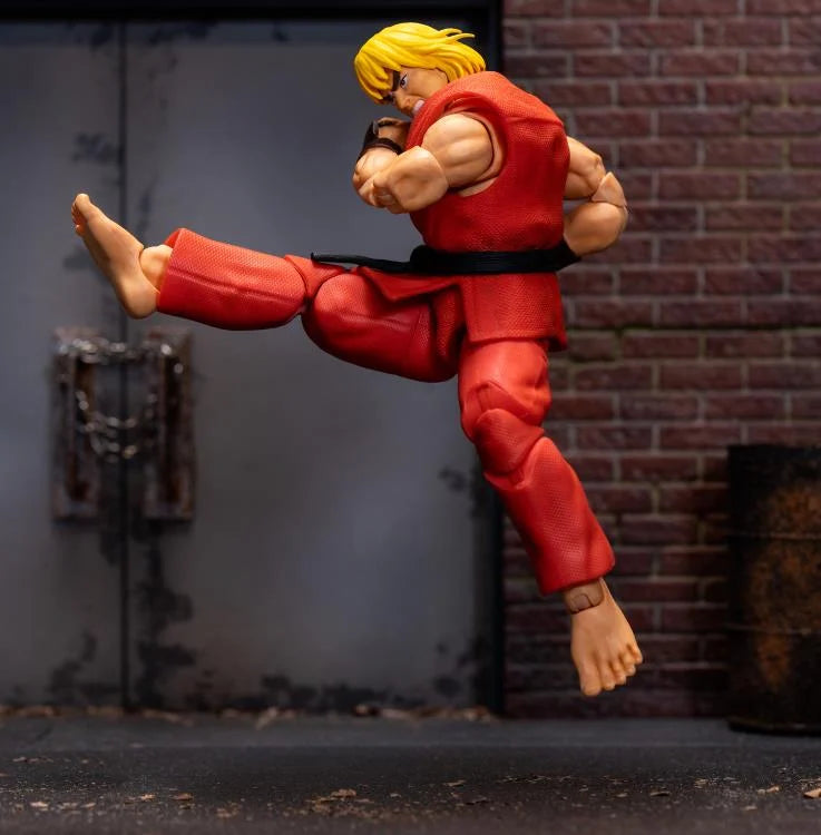 Street Fighter Ken Masters Action Figure - 12-Inch Collectible Toy for Fans, Video Game Merchandise - Perfect for Display, Cosplay, and Gaming Enthusiasts