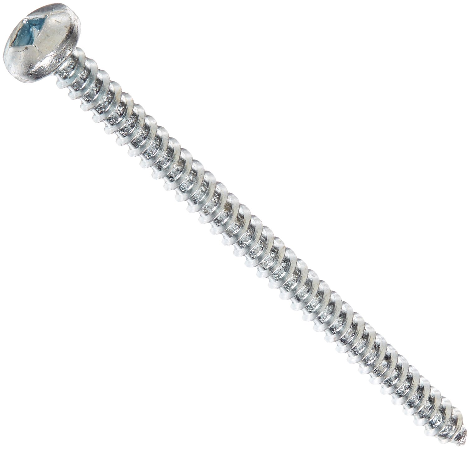 Small Parts 0840AQP Zinc Plated Steel Sheet Metal Screws, Pan Head Square Drive Type A, #8-15 Thread, 2-1/2