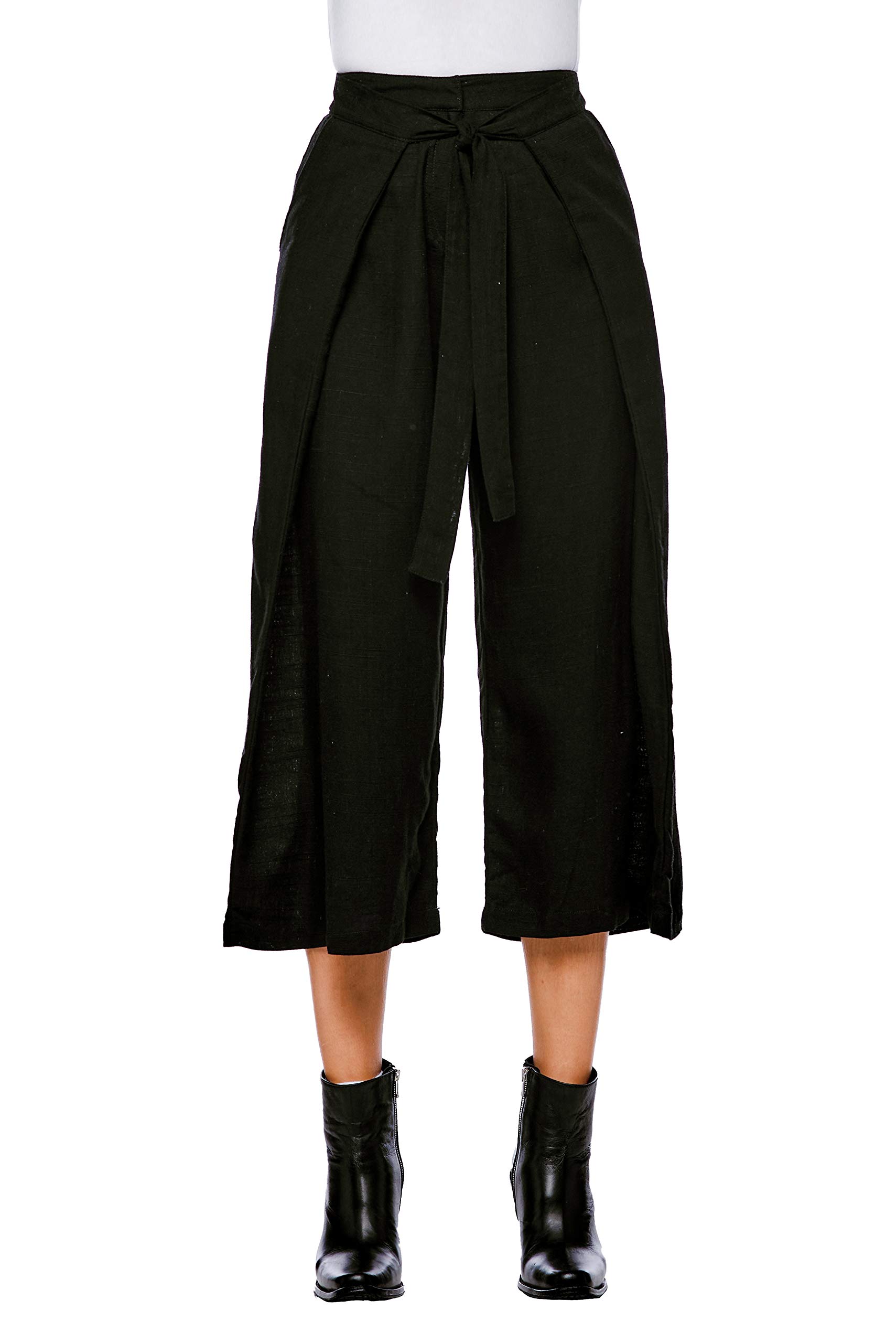 Jonny Cota Studio Women's Linen Wrap Pants - Comfortable & Stylish High Waisted Wide Leg Trousers for Summer, Beach & Casual Wear
