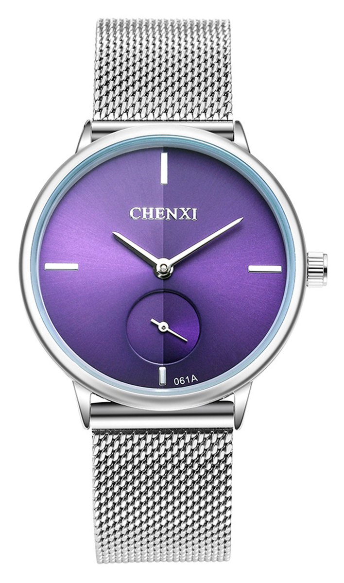 MASTOP Women's Silver Stainless Steel Woven Mesh Strap Wrist Watch - Elegant Analog Quartz Watch with Simple Design - Perfect for Office, Business Meetings & Everyday Wear