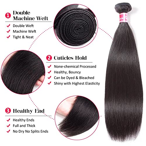 Premium 10A Brazilian Virgin Human Hair Bundles - 3 Pack (18