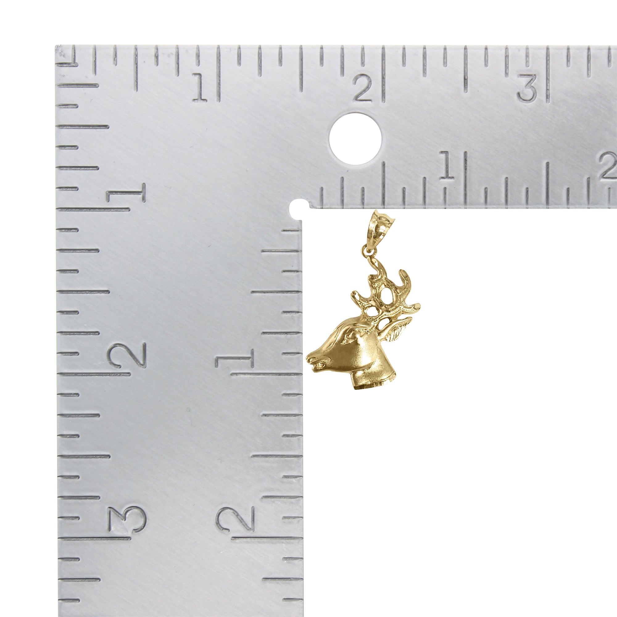 14K Yellow Gold Deer Head Necklace with Diamond Cuts - Elegant Jewelry for Women, Perfect Gift for Birthday, Anniversary & Valentine's Day