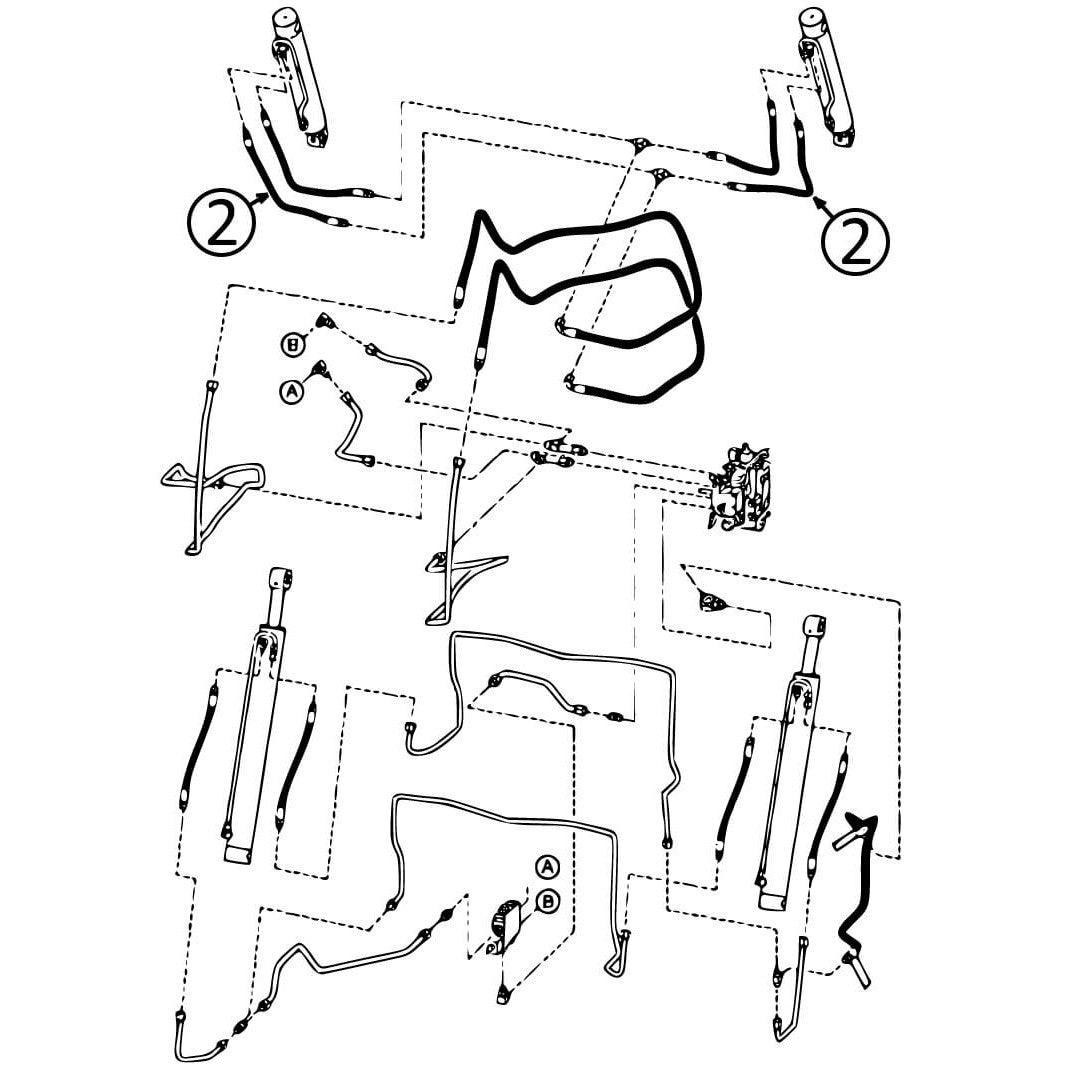 Bobcat T300 & T320 Loader Bucket Tilt Cylinder Hydraulic Hose with Bore Ends #2 - Replacement Part for Construction & Landscaping Equipment