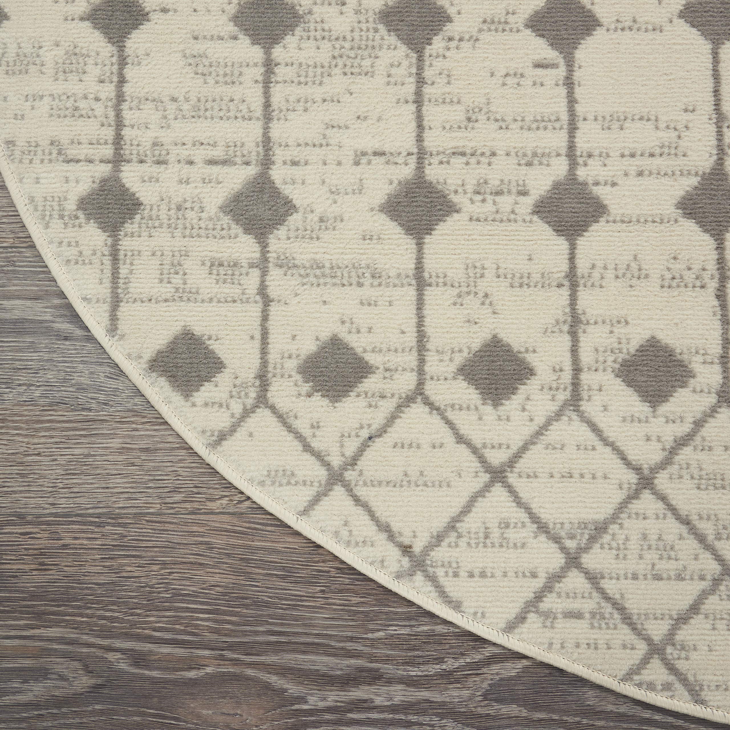 Nourison Grafix Moroccan Ivory/Grey 5'3