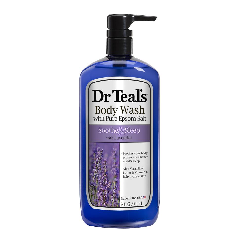 Dr Teal's Soothe & Sleep Lavender Body Wash - 24 fl oz (710ml) for Relaxation & Stress Relief - Perfect for Nighttime Bath & Shower Routine