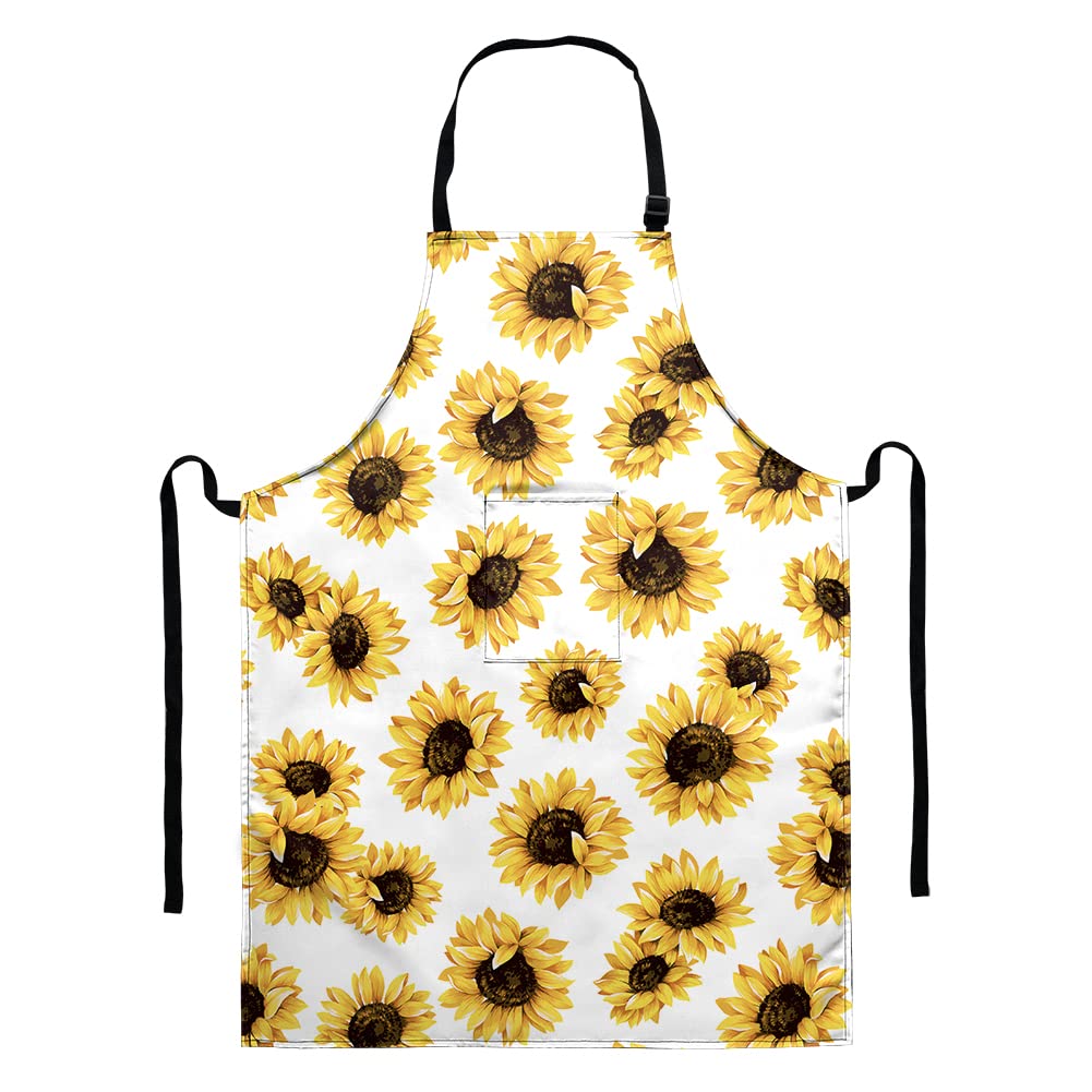 Funny Waterproof Adjustable Aprons for Cooking & BBQ - Chef Bibs with 2 Pockets - Decorative Kitchen Apron Gift for Women & Men - Perfect for Grilling, Baking & Holiday Parties