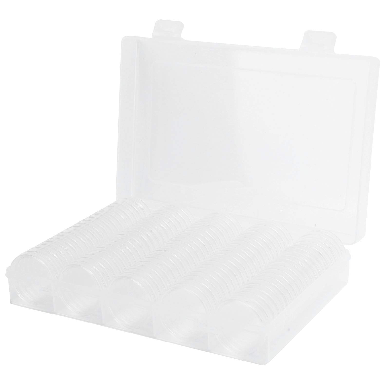 100PCS Transparent Coin Storage Box - Organize Office & Home Coins Efficiently