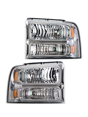 Clear lens Chrome Housing Amber Reflector