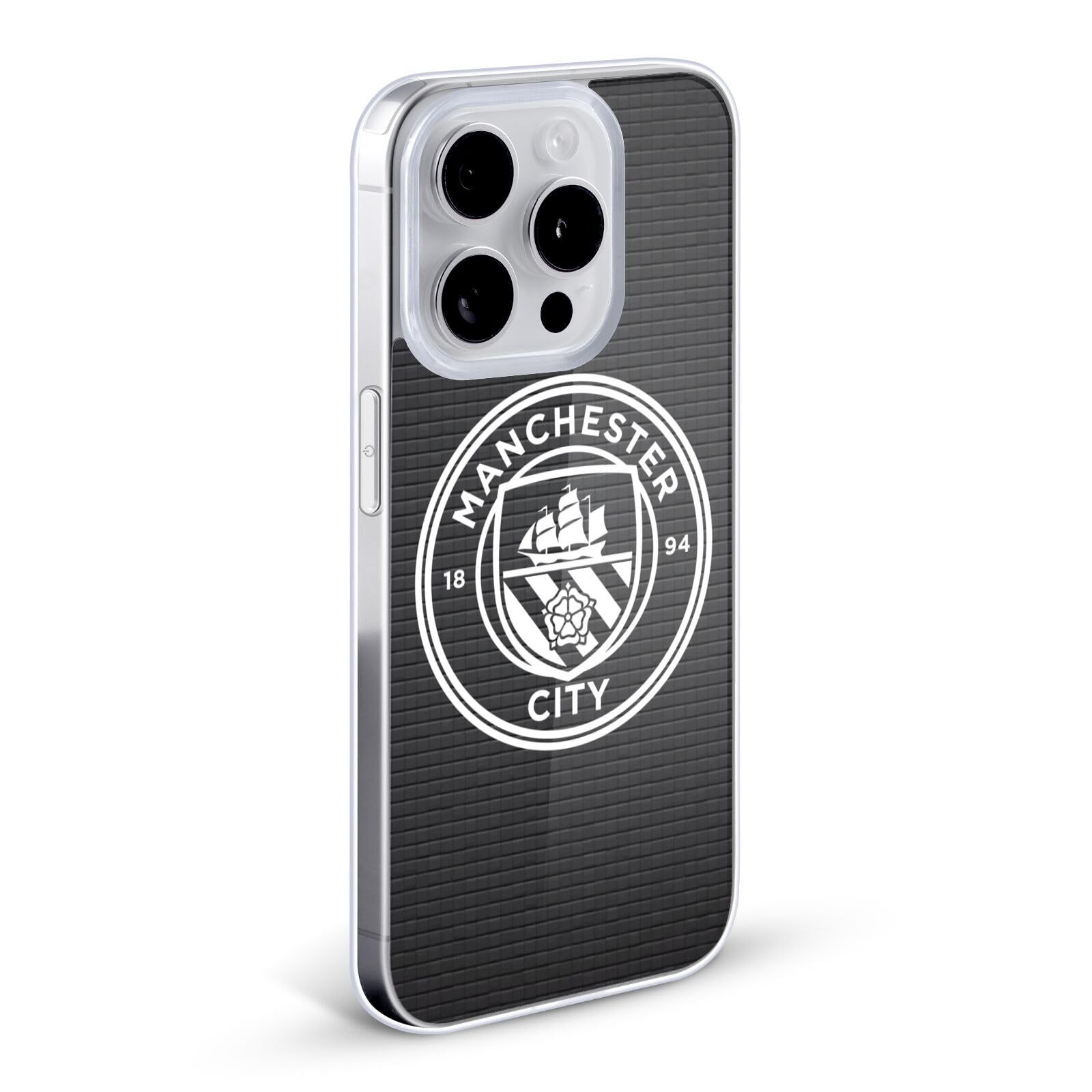 Official Manchester City FC Pixel Art Gel Case for iPhone 12/12 Pro - Soft Protective Phone Cover with Team Badge Design - Perfect for Soccer Fans & Match Day Accessories