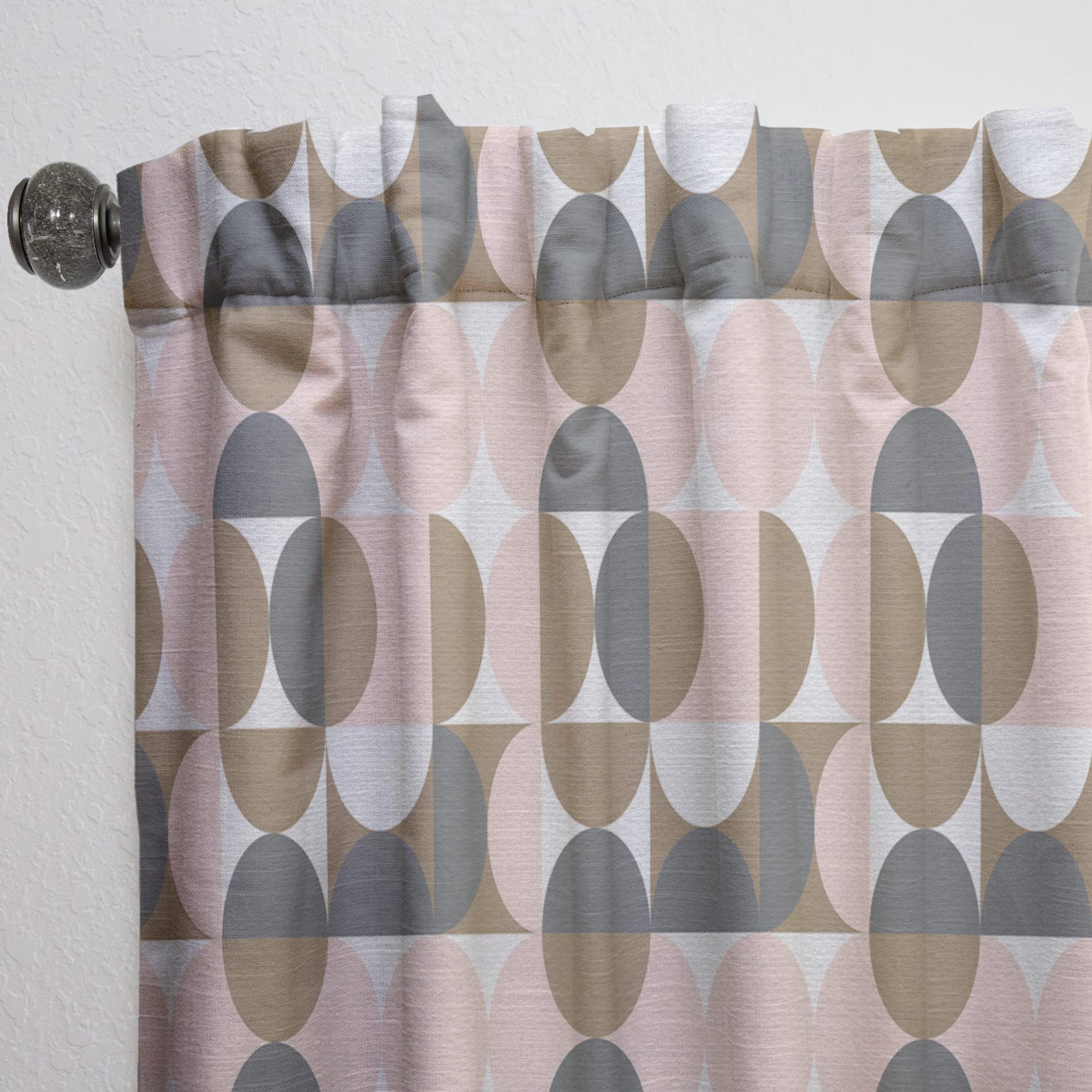 Retro Circular Pattern IV Thermal Insulated Curtains - Single Panel 52x84 Inch - Blackout Drapes for Bedroom & Living Room - Perfect for Home Decor, Privacy & Energy Efficiency