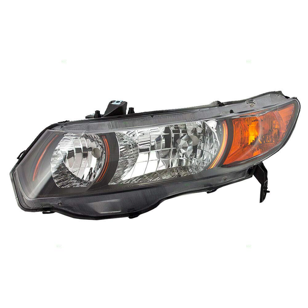 Brock Replacement Driver Side Halogen Headlight Compatible with 2006-2009 Honda Civic - Perfect for Night Driving & Road Safety