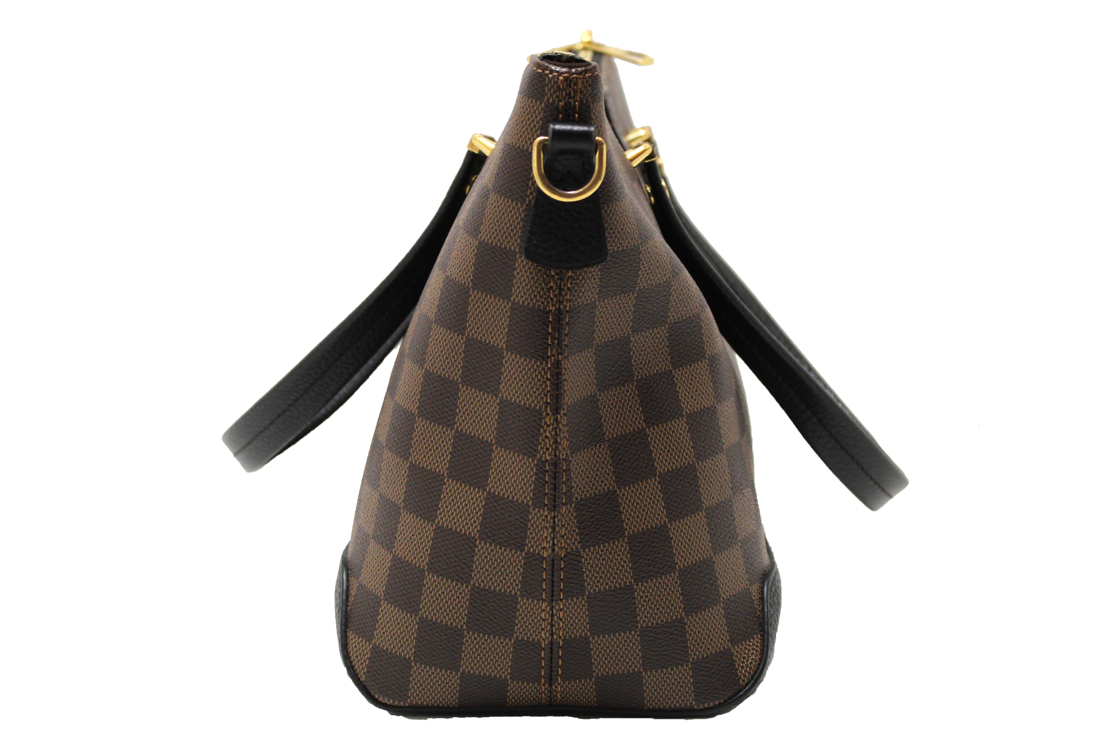 Authentic Louis Vuitton Damier Ebene Canvas Hyde Park Tote Bag with Adjustable Strap - Luxury Designer Handbag for Women, Perfect for Work, Travel & Everyday Use