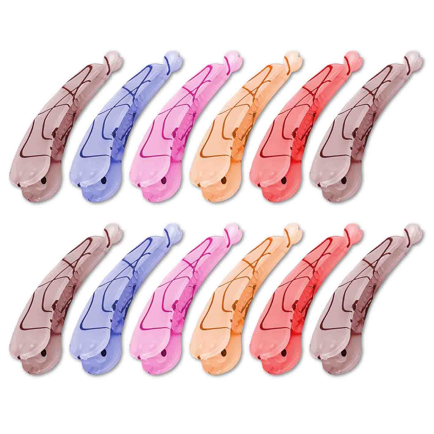 Uniqon Ice-Matte Printed Banana Hair Clips - 12 Pack Multi-Color Strong Hold Hair Claws for Women & Girls | Trendy Fashion Hair Accessories for Everyday Use, Ponytails & Updos