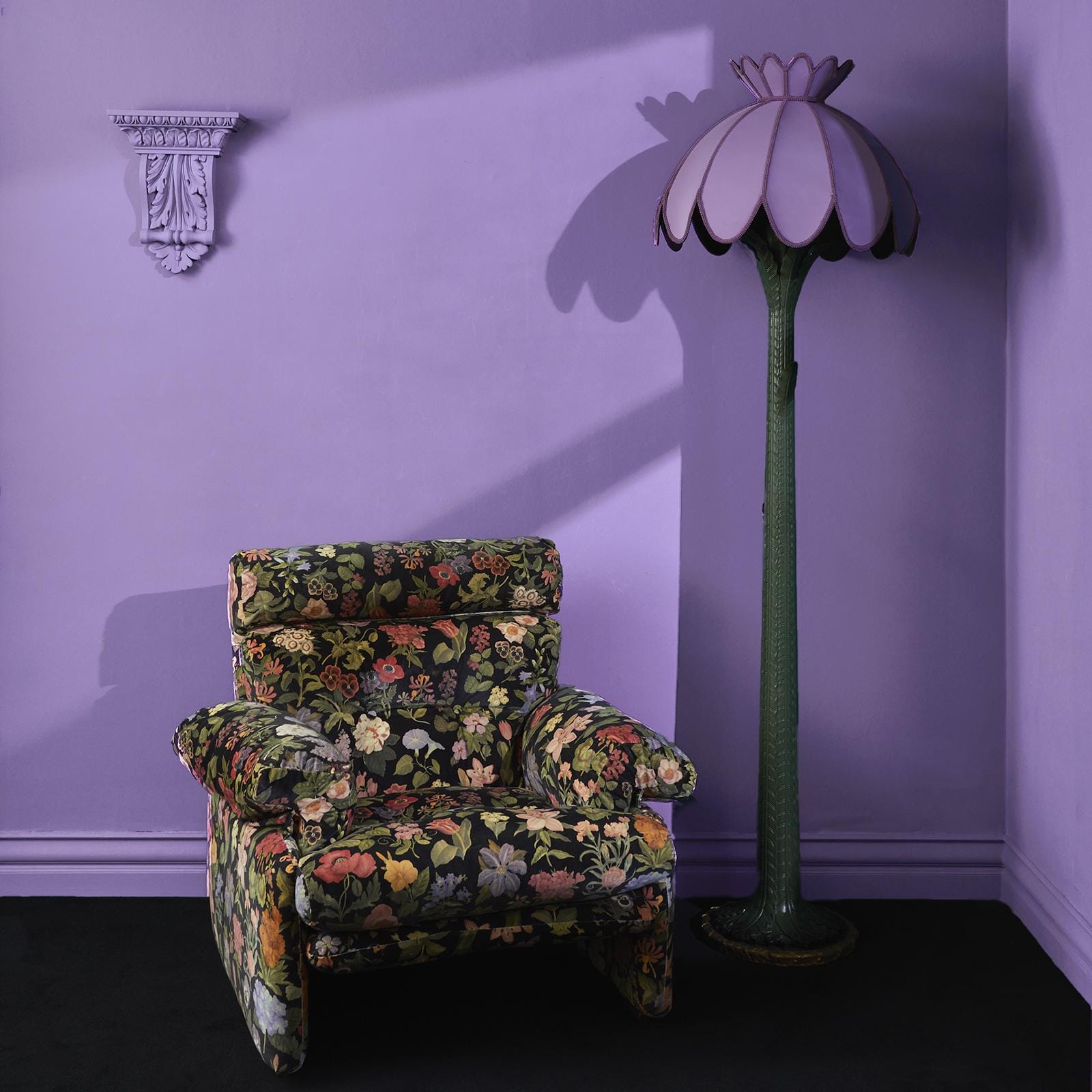 FLORALIA Velvet Noir - Luxurious Velvet Fabric for Elegant Home Decor, Fashion & DIY Projects | Perfect for Upholstery, Dresses & Crafting