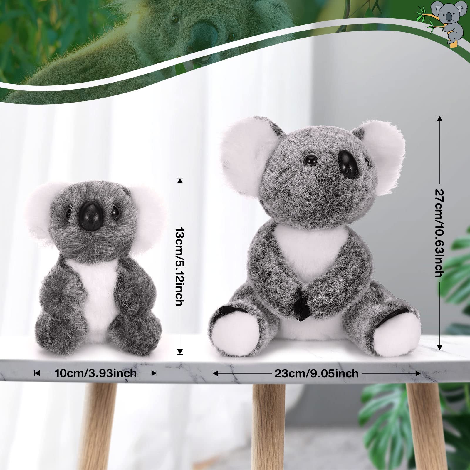 Premium Soft Koala Plush Toy Set - 2 Piece Mother & Baby Stuffed Animals (10.63
