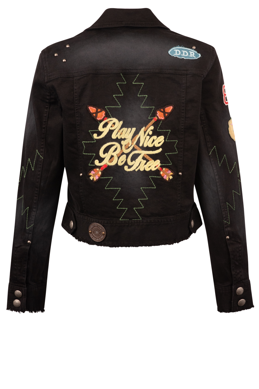 Double D Ranch Desperado Play Nice Jacket - Western Style Denim Jacket for Men & Women | Perfect for Rodeo, Country Music Festivals & Casual Wear