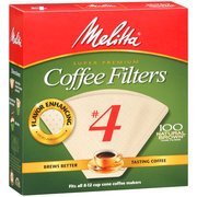 Melitta #4 Natural Brown Coffee Filters - 100 Count (Pack of 2) | Premium Cone Filters for Drip Coffee Makers | Perfect for Home, Office & Camping Brewing