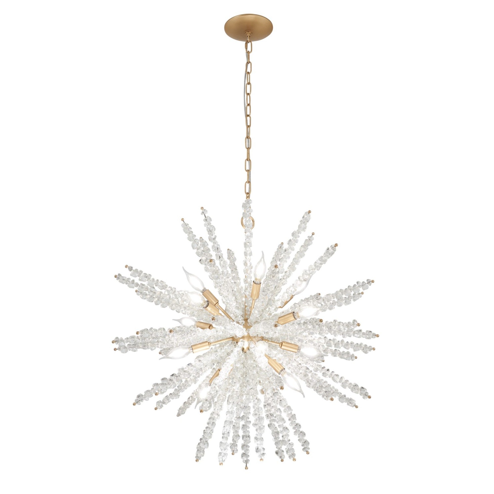Aisi 28 12 Lights Gold Finish Pendant Light - Elegant Dining Room & Kitchen Island Lighting Fixture for Modern Home Decor