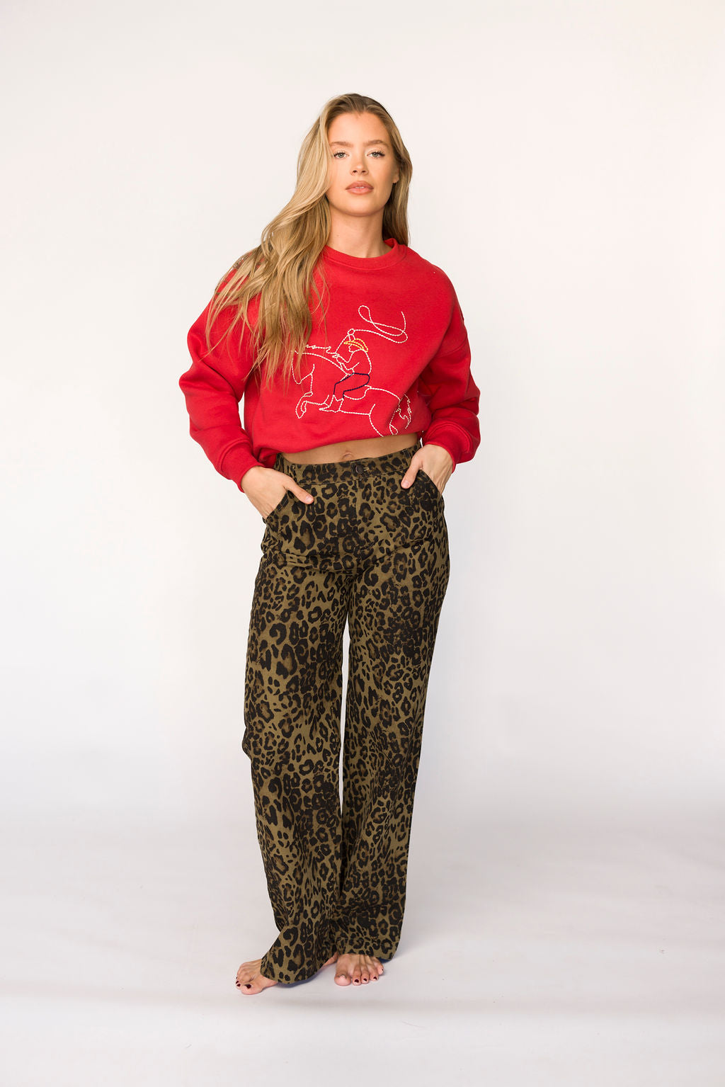 Stylish Maggie Leopard Print Denim Pants for Women - Trendy High Waist Skinny Jeans with Stretch - Perfect for Casual Outfits, Night Out & Streetwear Fashion