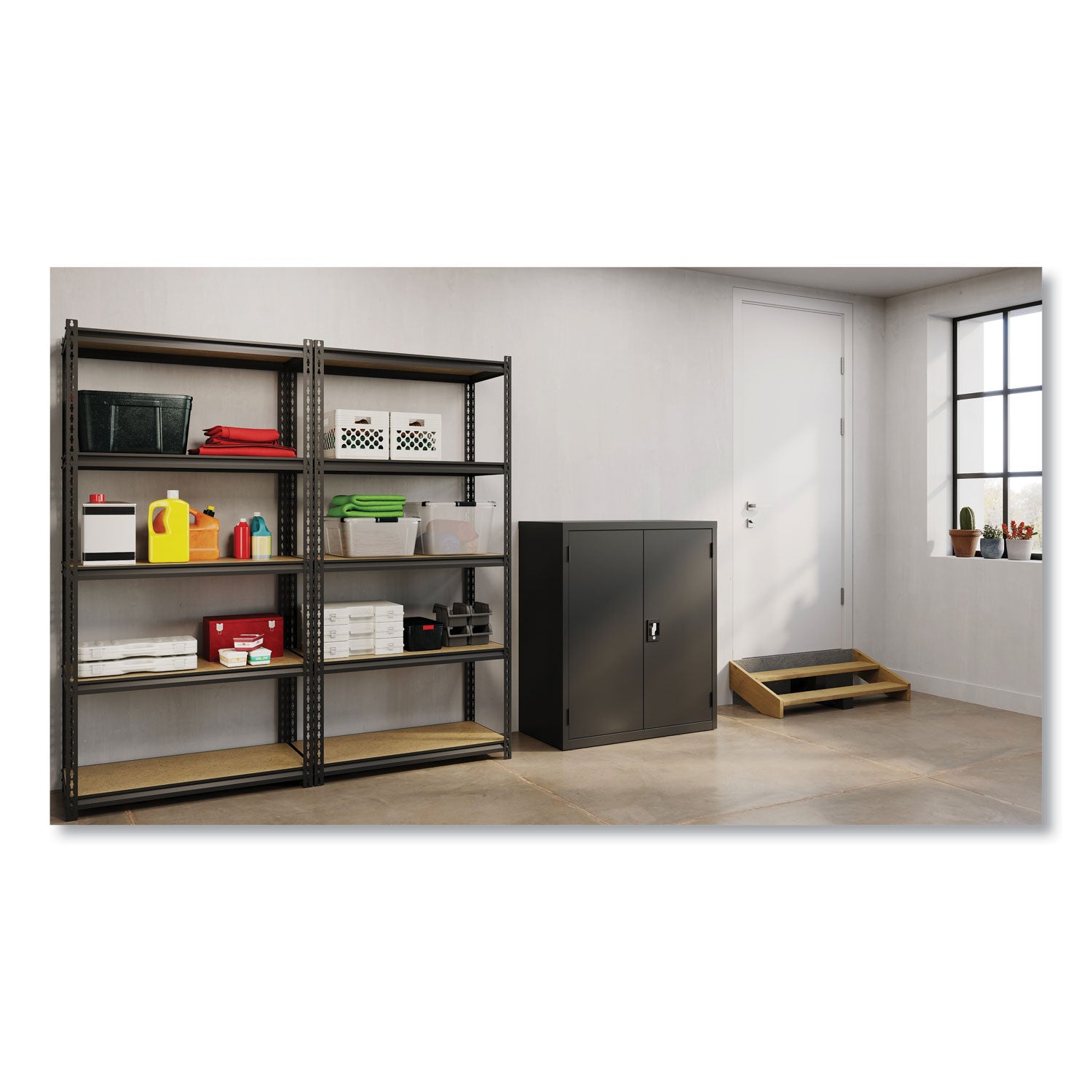 Alera® Black 3-Shelf Storage Cabinet - 36