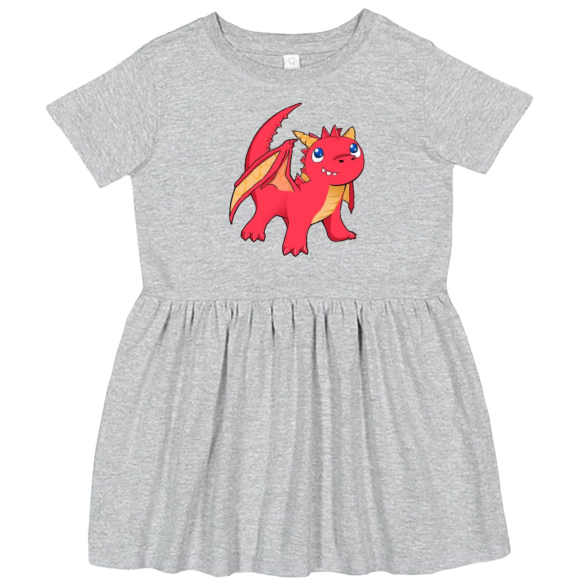 Inktastic Cute Baby Red Dragon Toddler Dress - Adorable Dragon Print Outfit for Baby Girls & Boys | Perfect for Birthday Parties, Holidays & Family Photos