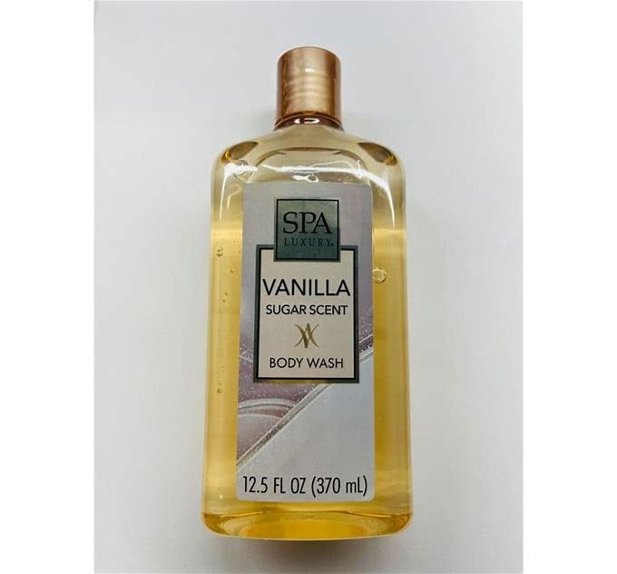 SPA Luxury Vanilla Sugar Scented Body Wash - 12.5 Fl Oz Moisturizing Shower Gel for Dry Skin | Perfect for Relaxing Bath, Gift Sets & Self Care Routine