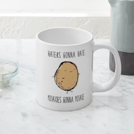 Haters Gonna Hate Potatoes Gonna Potate 20oz Ceramic Coffee Mug - Large Insulated Tea Cup for Office, Home & Gifts - Funny Novelty Drinking Cup for Coffee Lovers