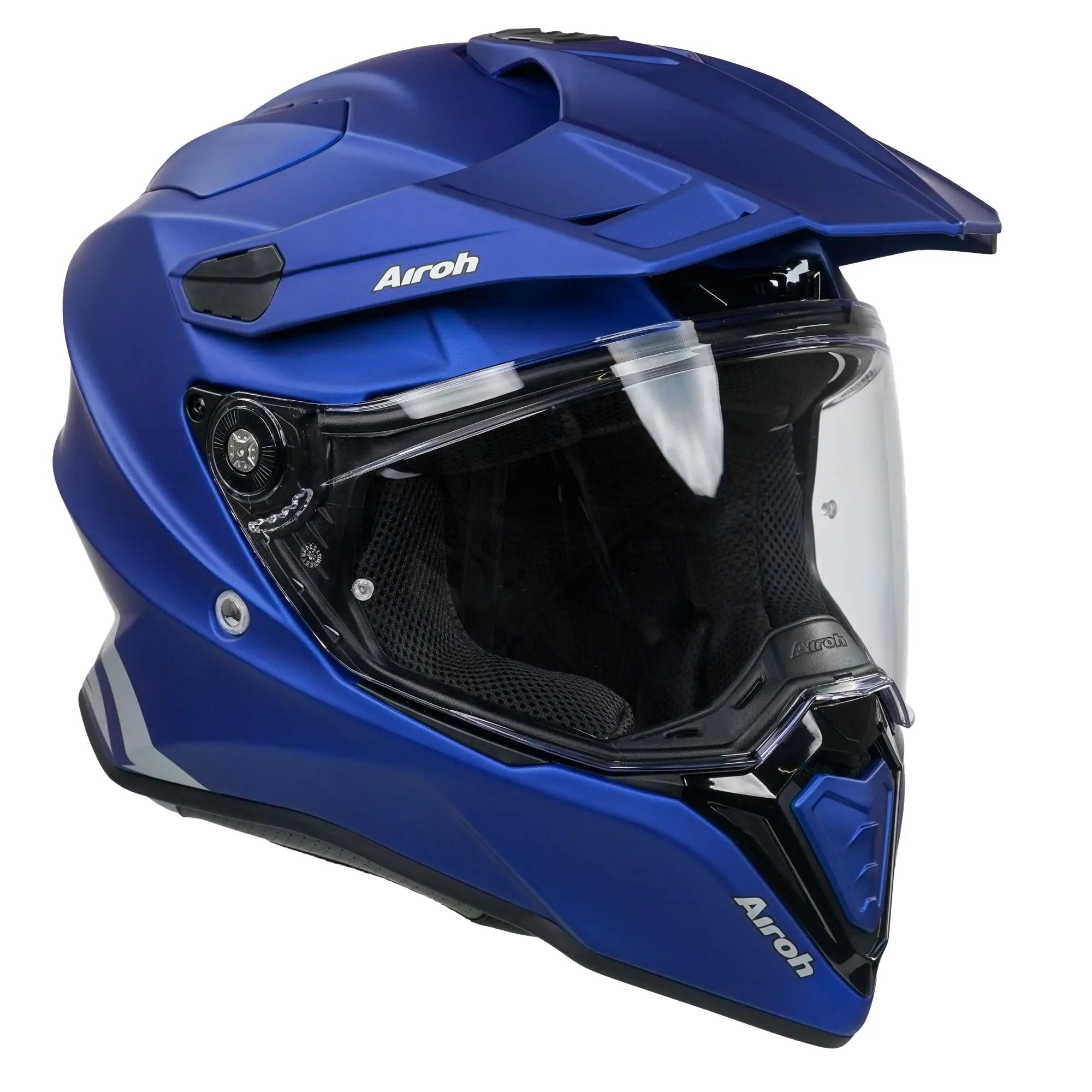 Airoh Commander Adventure Matt Blue Motorcycle Helmet - Lightweight, DOT & ECE Certified for Off-Road & Street Riding - Perfect for Adventure Tours, Commuting & Urban Exploration