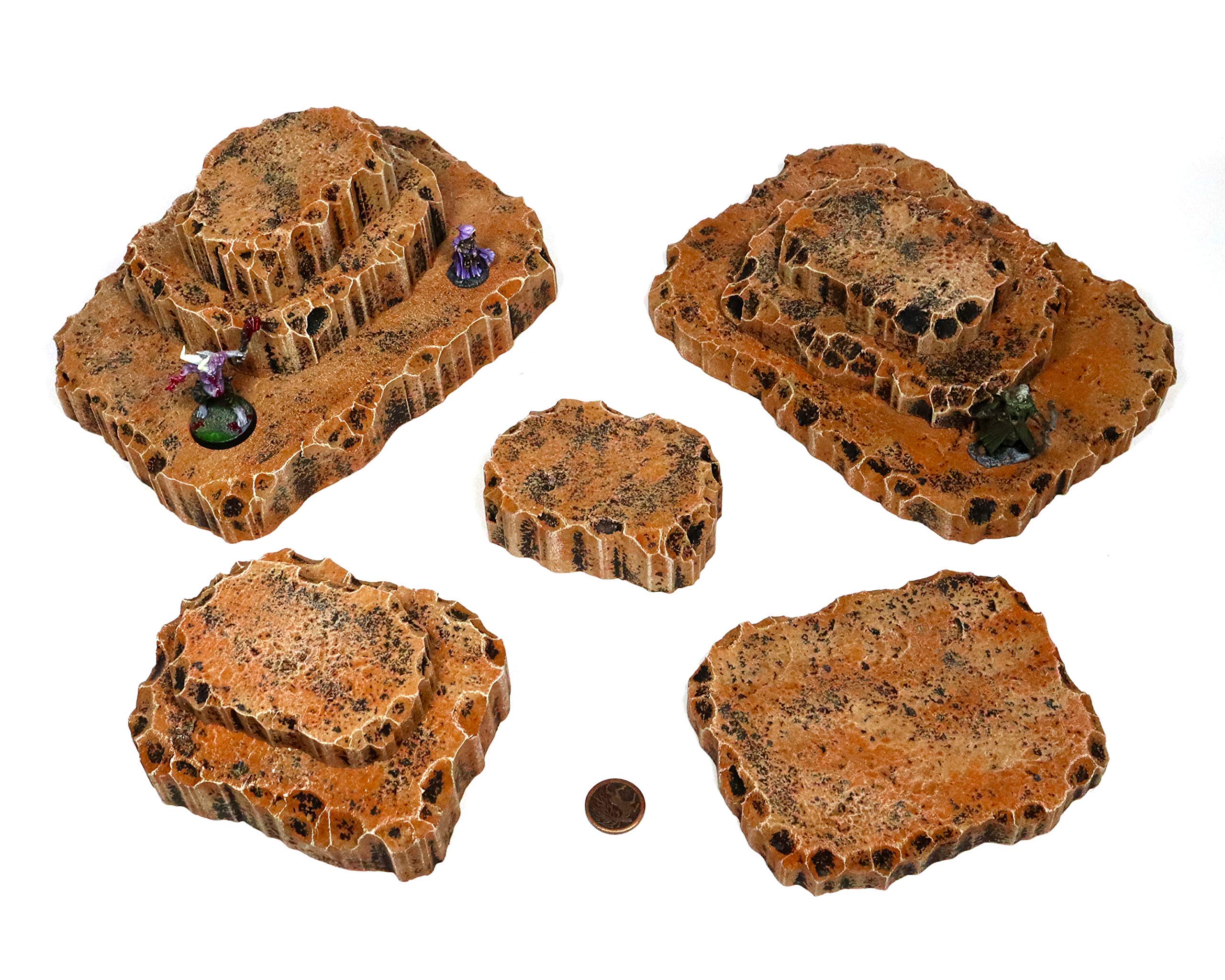 Handmade Earth Toned Stacking Hills Set - Realistic Terrain for Tabletop War Games, D&D, TTRPG & Miniature Wargaming - Perfect for Battlefields, RPG Campaigns & Diorama Displays