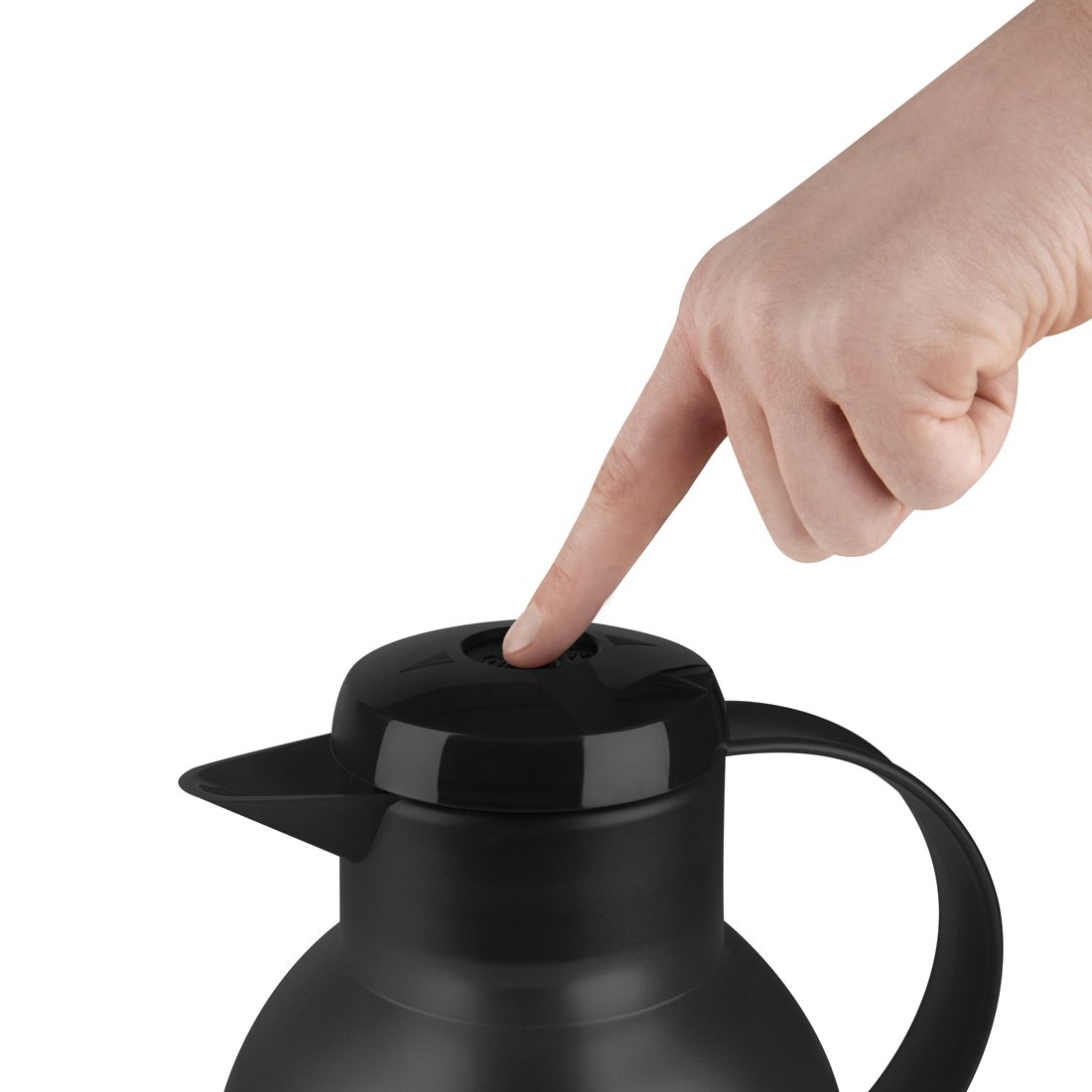 Emsa Samba Quick Press Vacuum Insulated Thermal Carafe - 34 oz Translucent Black | Keep Coffee Hot for Hours | Perfect for Office, Home & Outdoor Use
