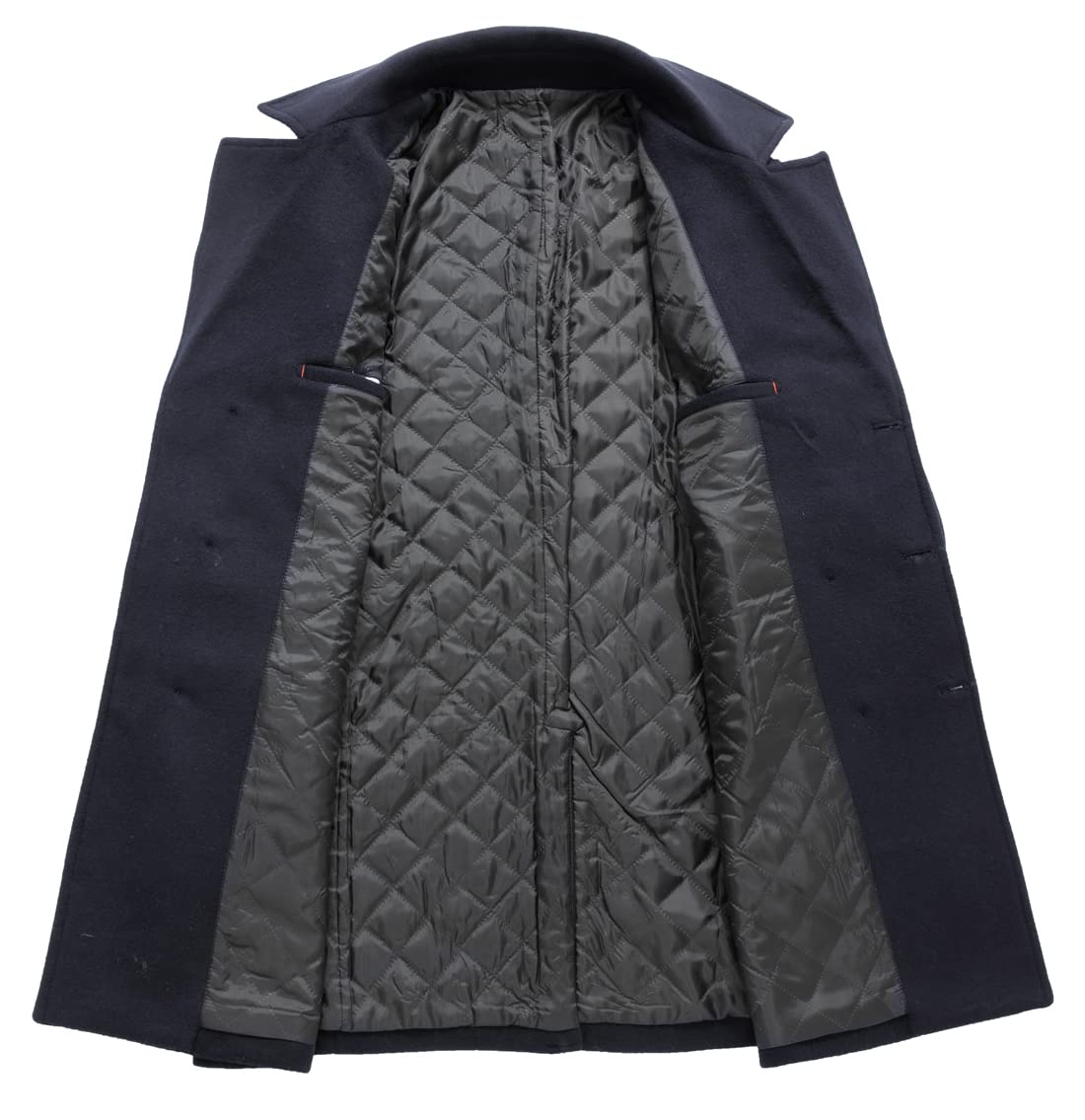 Men's Classic Double Breasted Wool Blend Pea Coat - Mid Long Trench Coat for Winter | Warm & Stylish Outerwear for Business, Office & Formal Occasions
