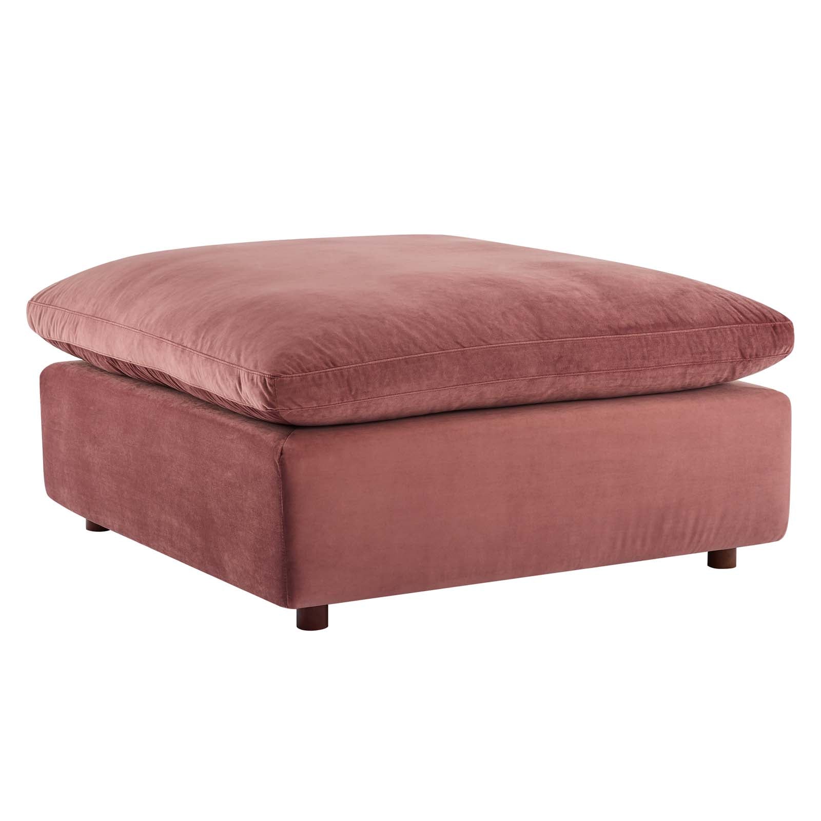 Premium Commix Down Filled Overstuffed Velvet Ottoman - Plush Comfort for Living Room, Bedroom & Home Decor