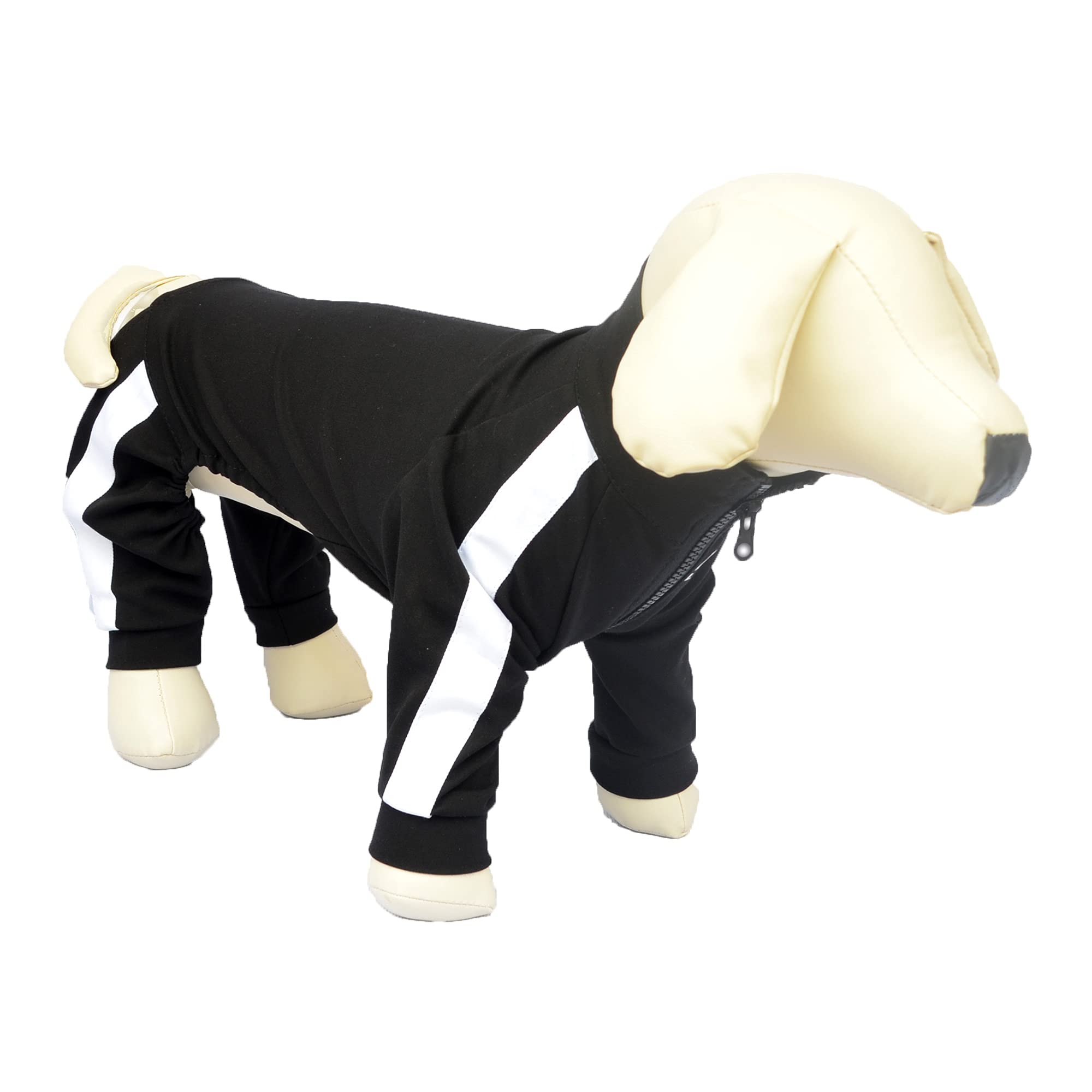 Zipper Dog Sweatshirt - 4-Legs Covered Sport Suit, Breathable & Comfortable Dog Sweater for Small, Medium & Large Dogs - Black XS | Perfect for Outdoor Adventures, Winter Walks & Pet Fashion
