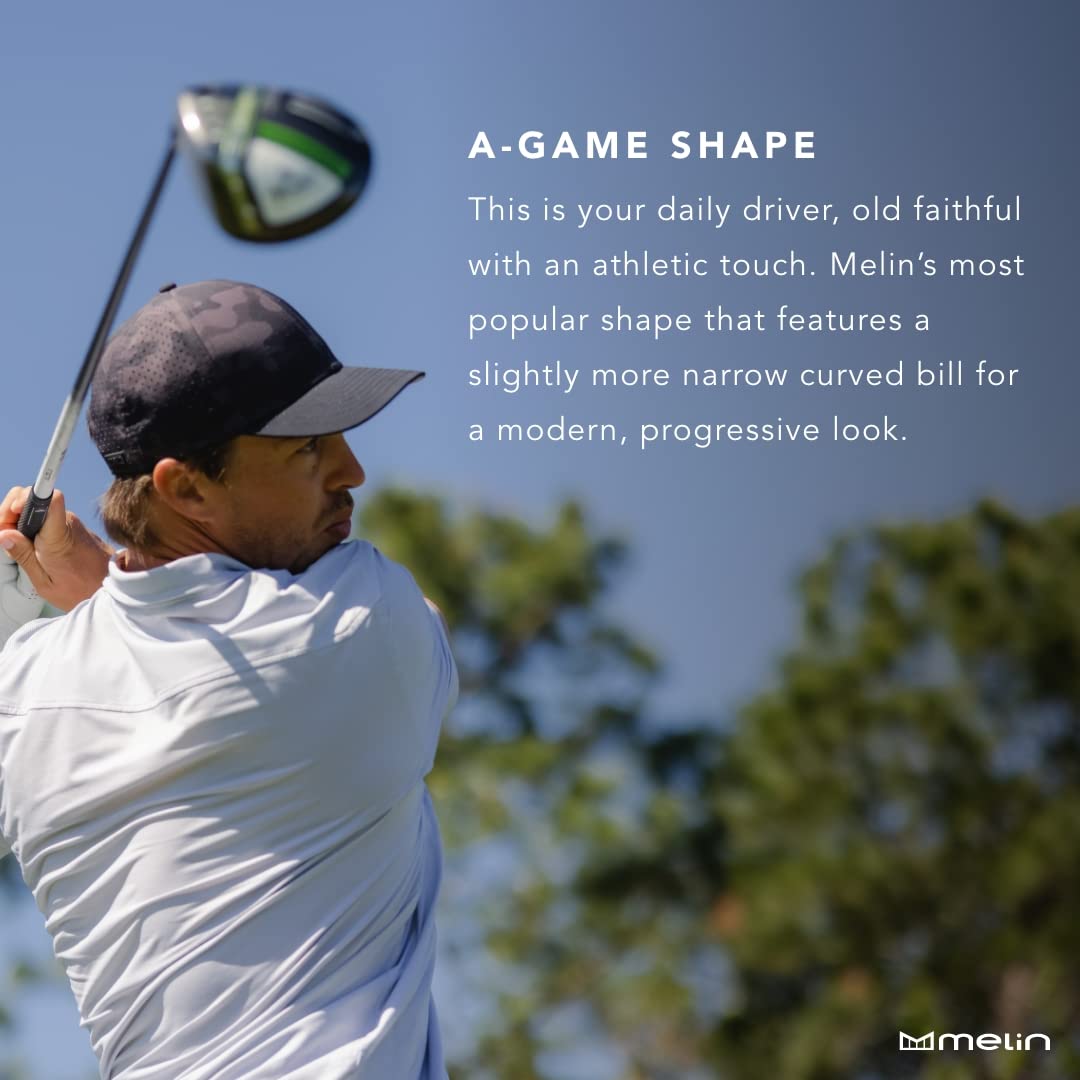 Melin A-Game Hydro Performance Snapback Hat - Water-Resistant Baseball Cap for Men & Women - Golf, Running & Workout Hat - Perfect for Outdoor Sports & Active Lifestyle