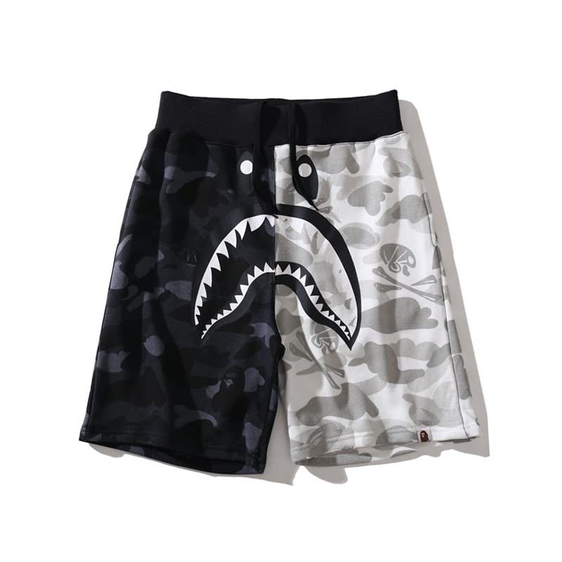 Men's Shark Camo Athletic Shorts - Quick Dry Jogger Pants for Gym, Running & Casual Wear | Comfortable Workout & Lounge Shorts