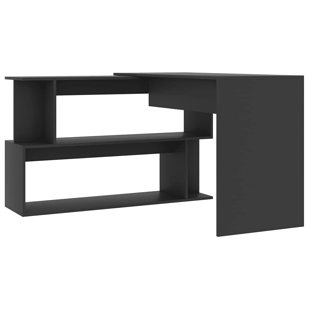 Rotating Corner Desk with Storage Shelves - 47.2
