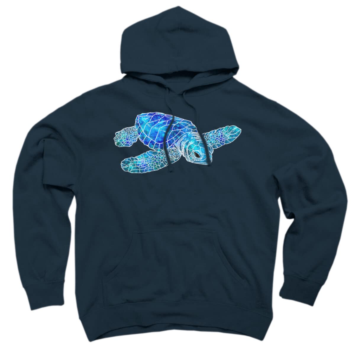 Design By Humans Unisex Watercolor Sea Turtle Pullover Hoodie by Maryedenoa - Soft Cotton Casual Sweatshirt for Men & Women - Perfect for Beach Outings, Streetwear & Cozy Loungewear