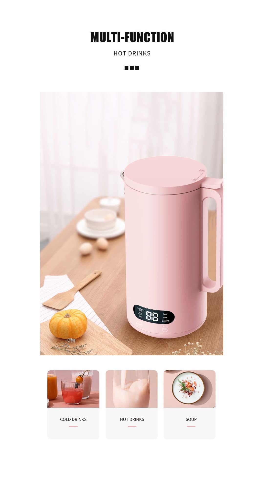 Mini Electric Soybean Milk Maker - Automatic Soy Milk Machine, Fruit Juicer, Rice Paste Maker & Food Blender (110V, 350ml) - Perfect for Home Breakfast, Healthy Smoothies & Baby Food Prep