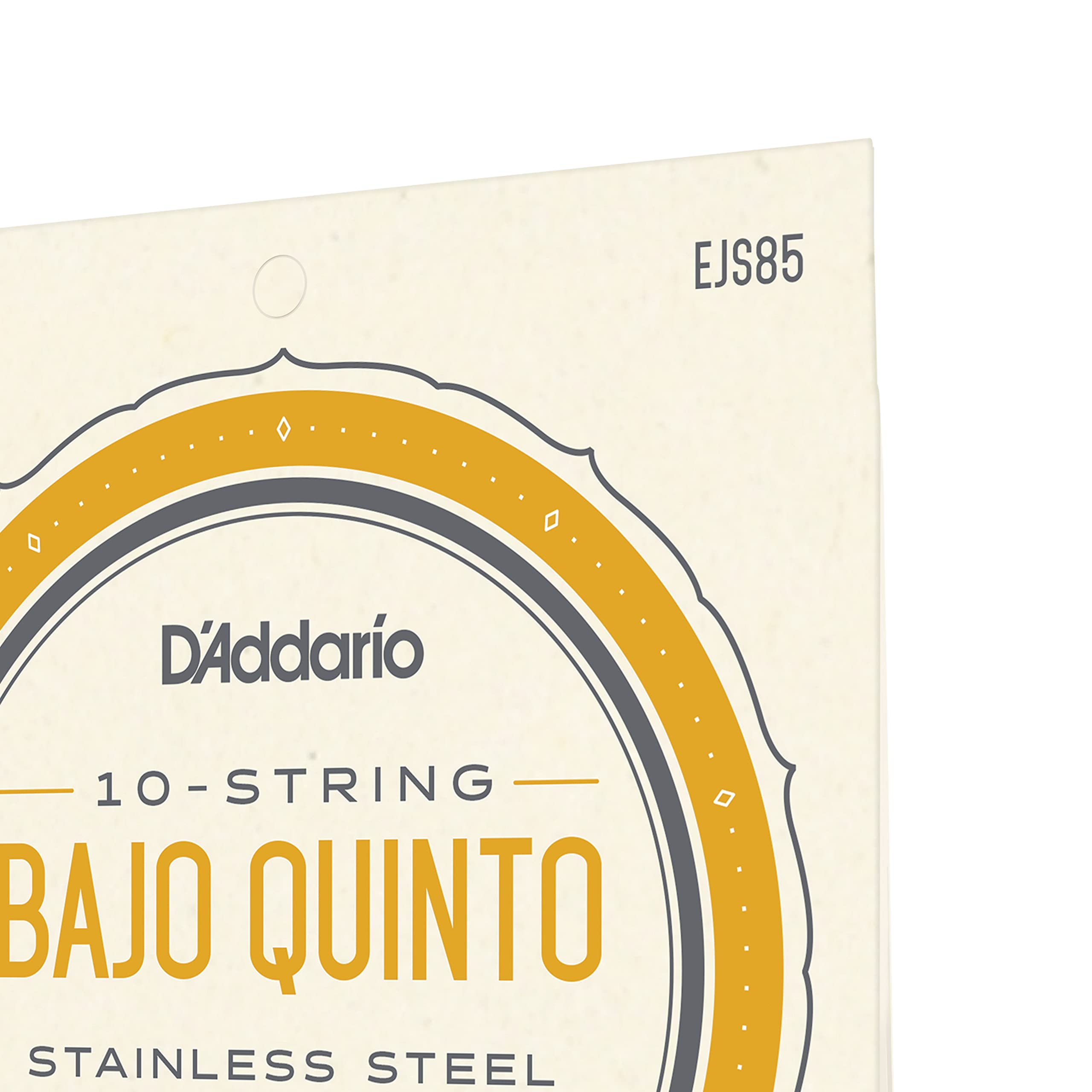 D'Addario EJS85 Bajo Quinto Stainless Steel Guitar Strings - Premium Strings for Bajo Quinto & Mexican Folk Music - Perfect for Performances & Recording