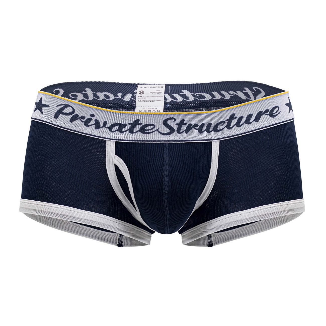 Private Structure Classic Mid Waist Trunks for Men - Comfortable Cotton Underwear with Breathable Fabric - Perfect for Everyday Wear, Gym & Travel