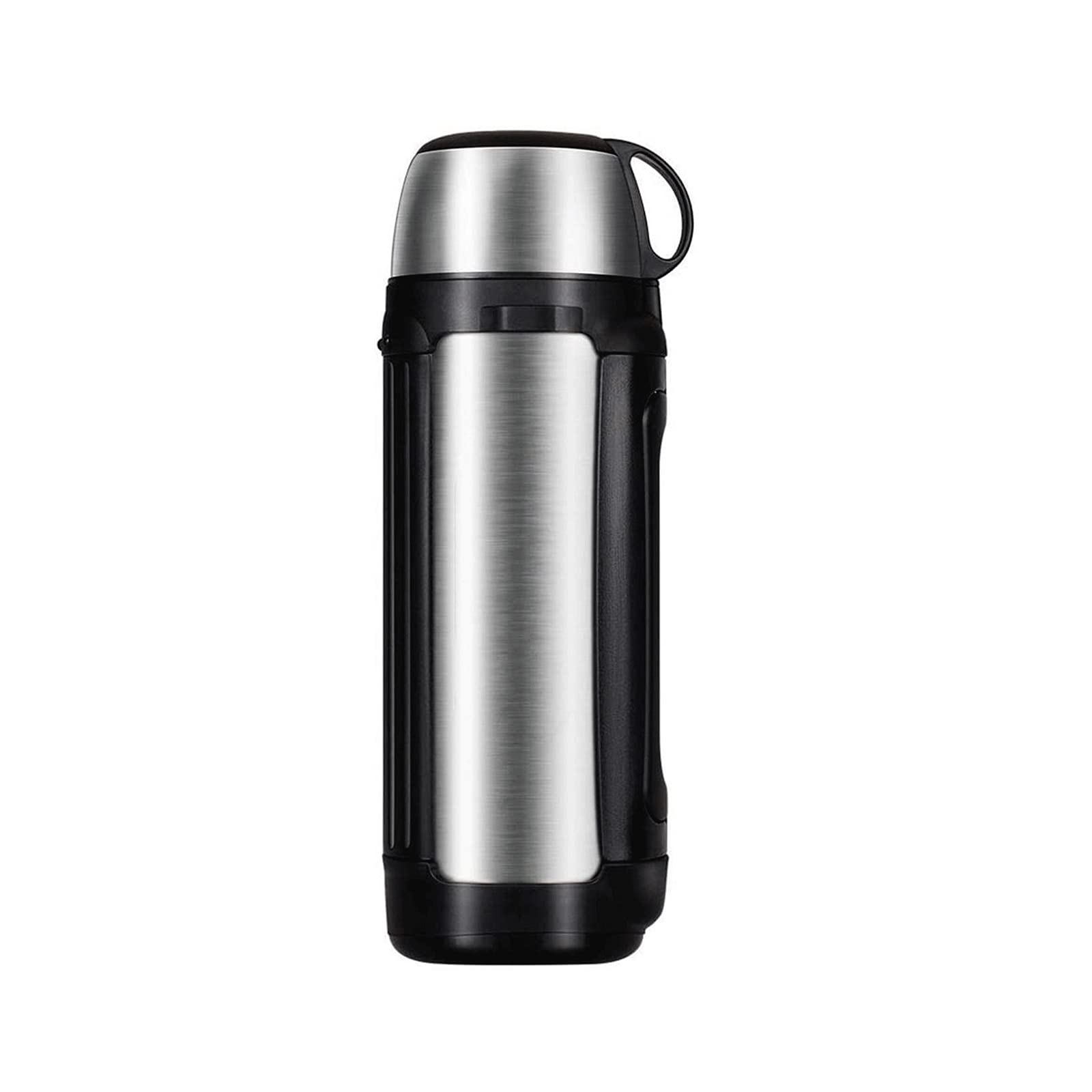 Premium 2L Stainless Steel Insulated Water Bottle - 304 Food-Grade, Leak-Proof, Portable Travel Thermos for Coffee, Tea & Hot Drinks - Perfect for Camping, Hiking, Gym & Office Use (Color: Black)