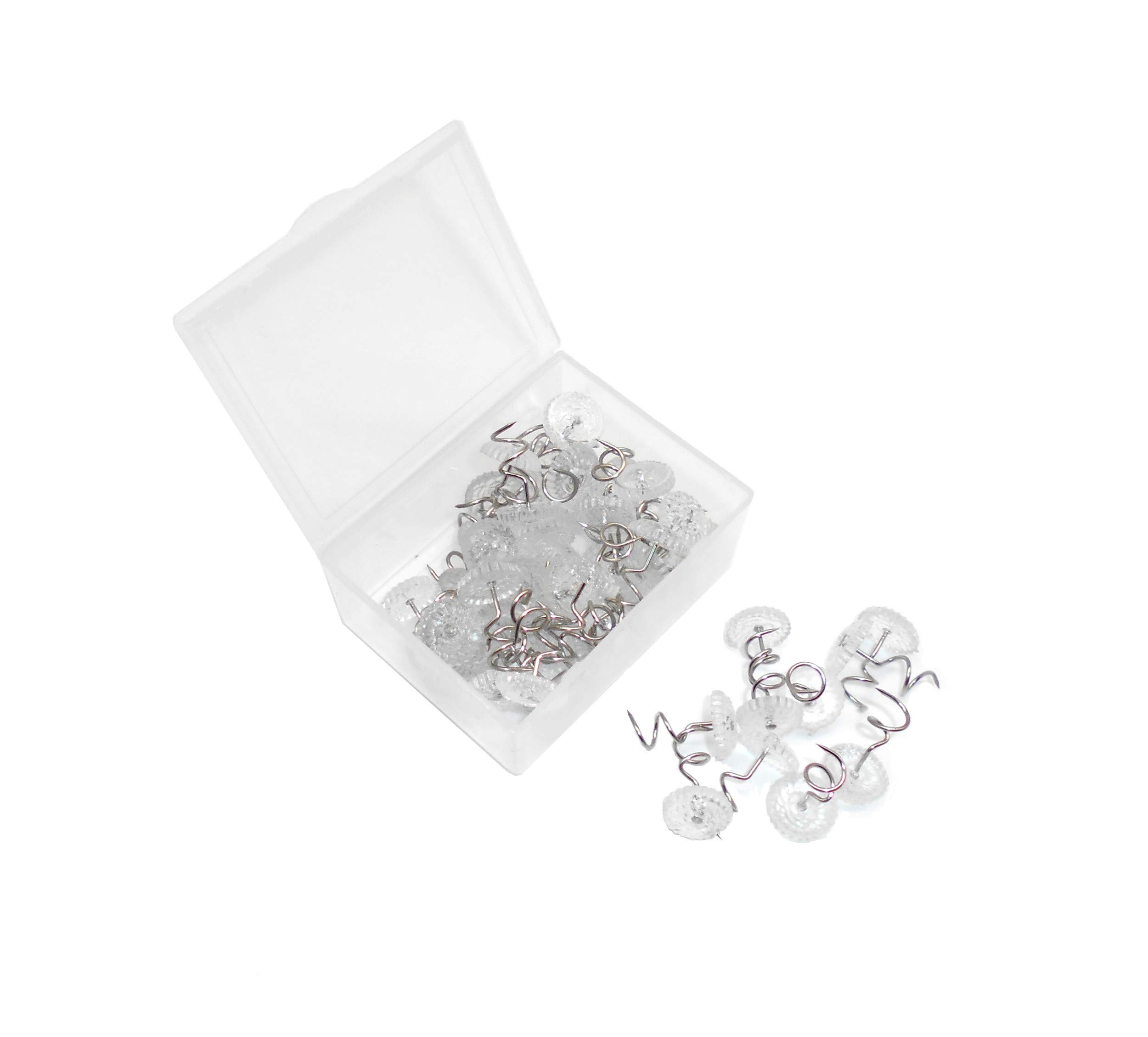 50Pcs Clear Bed Skirt Pins - Heavy Duty Upholstery Tacks for Sofa Cushions, Slipcovers & Bed Skirts | No Damage Secure Hold | Ideal for Home Decor, Furniture Protection & DIY Projects