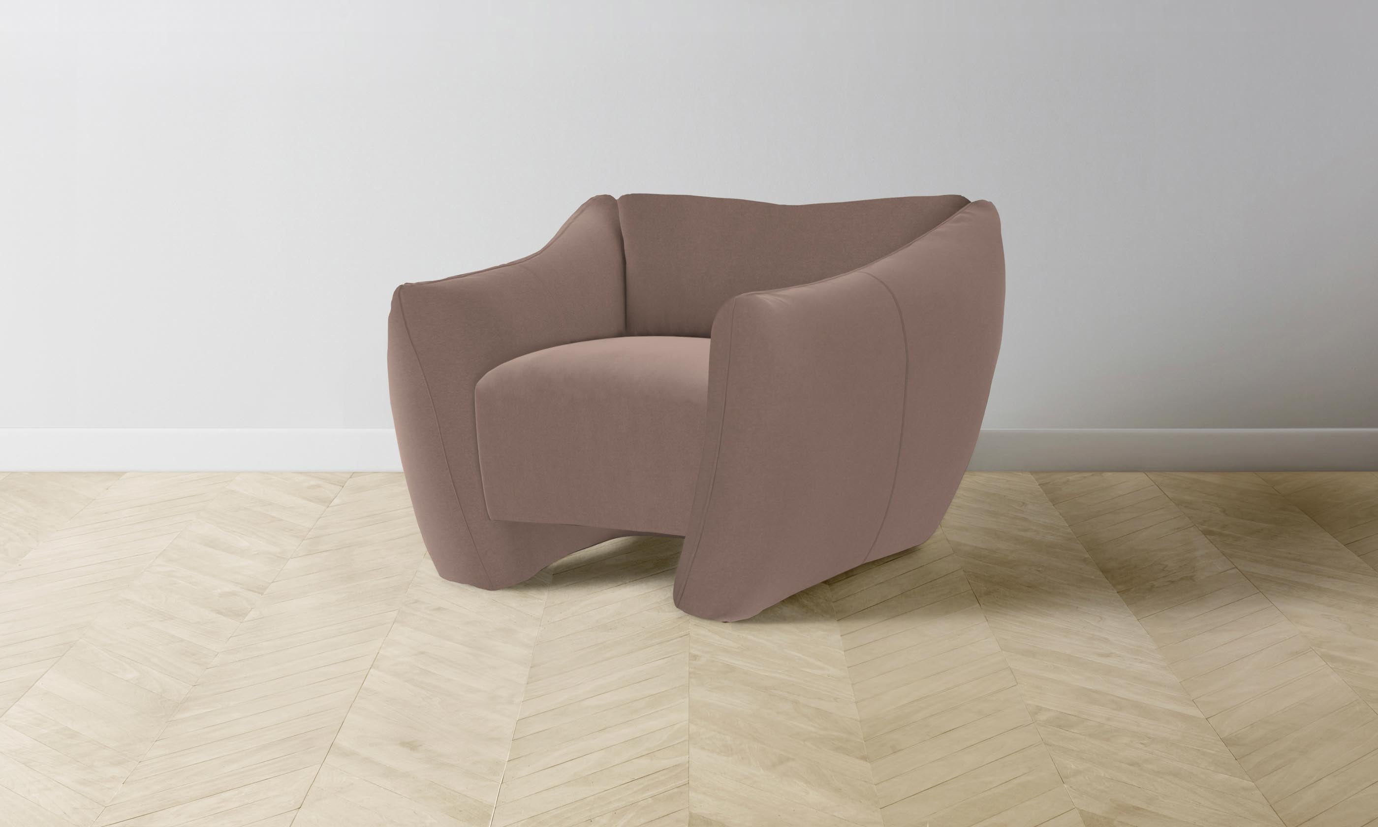 Premium Mohair Peony The Bond Chair - Luxurious Velvet Upholstered Accent Chair for Living Room, Bedroom, or Office Decor