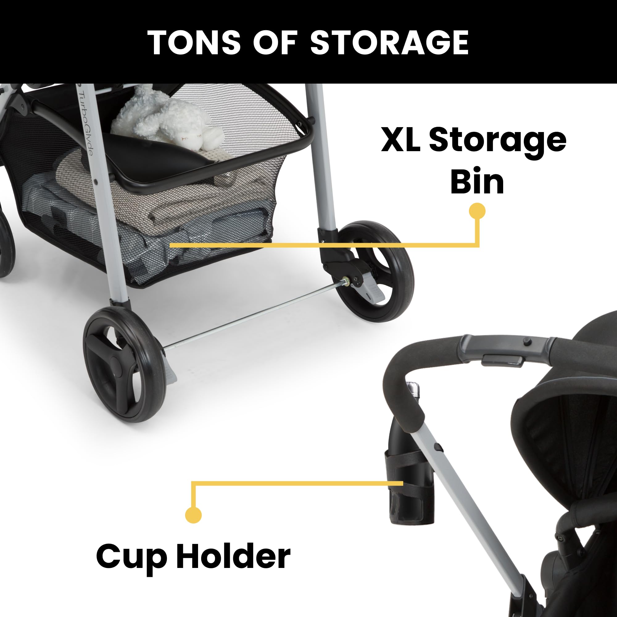 Jeep TurboGlyde 3-in-1 Stroller for Baby & Toddler - Lightweight Travel System with Car Seat, Bassinet & Stroller Modes - Perfect for Shopping, Travel & Daily Walks