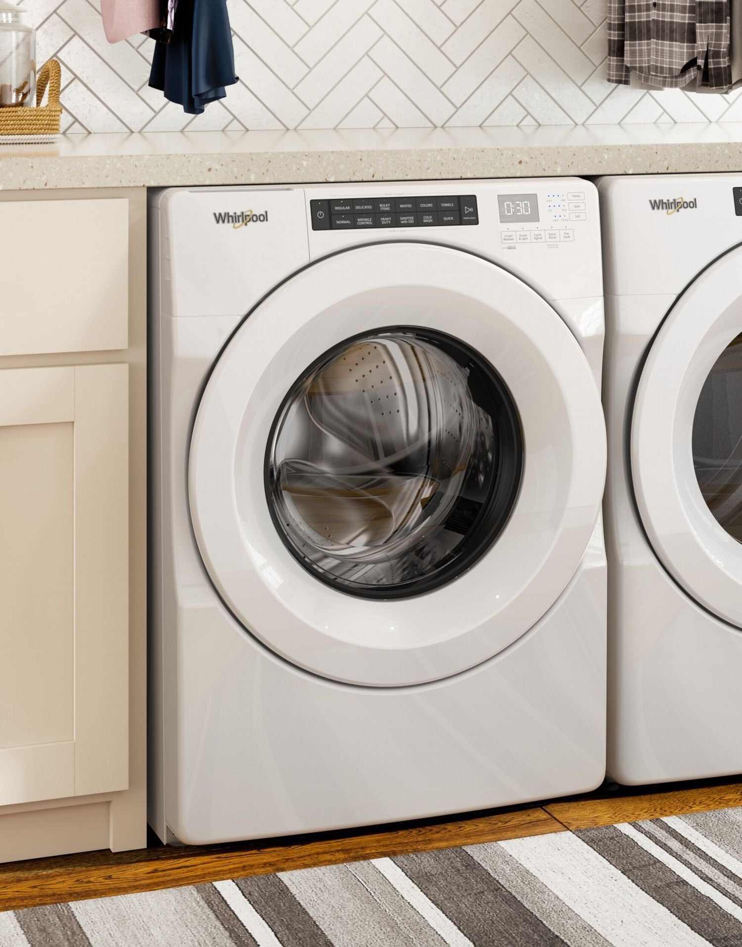 Whirlpool WFW560CHW 5.0 Cu. Ft. White Front Load Washing Machine - Perfect for Laundry Rooms, Apartments & Energy-Efficient Homes